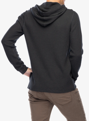 Majica s kapuljačom Smartwool Waffle Henley Hoodie - charcoal