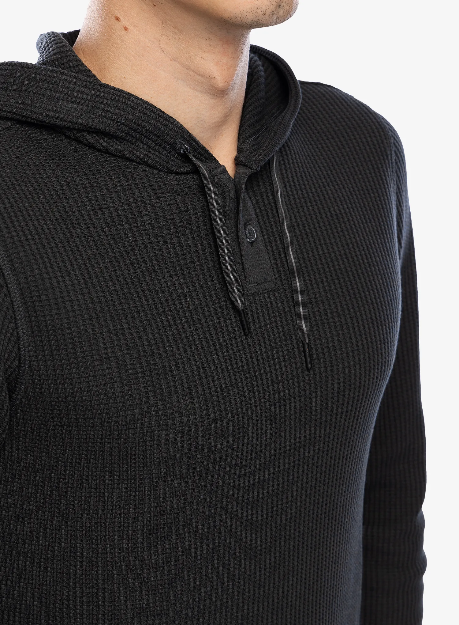 Majica s kapuljačom Smartwool Waffle Henley Hoodie - charcoal