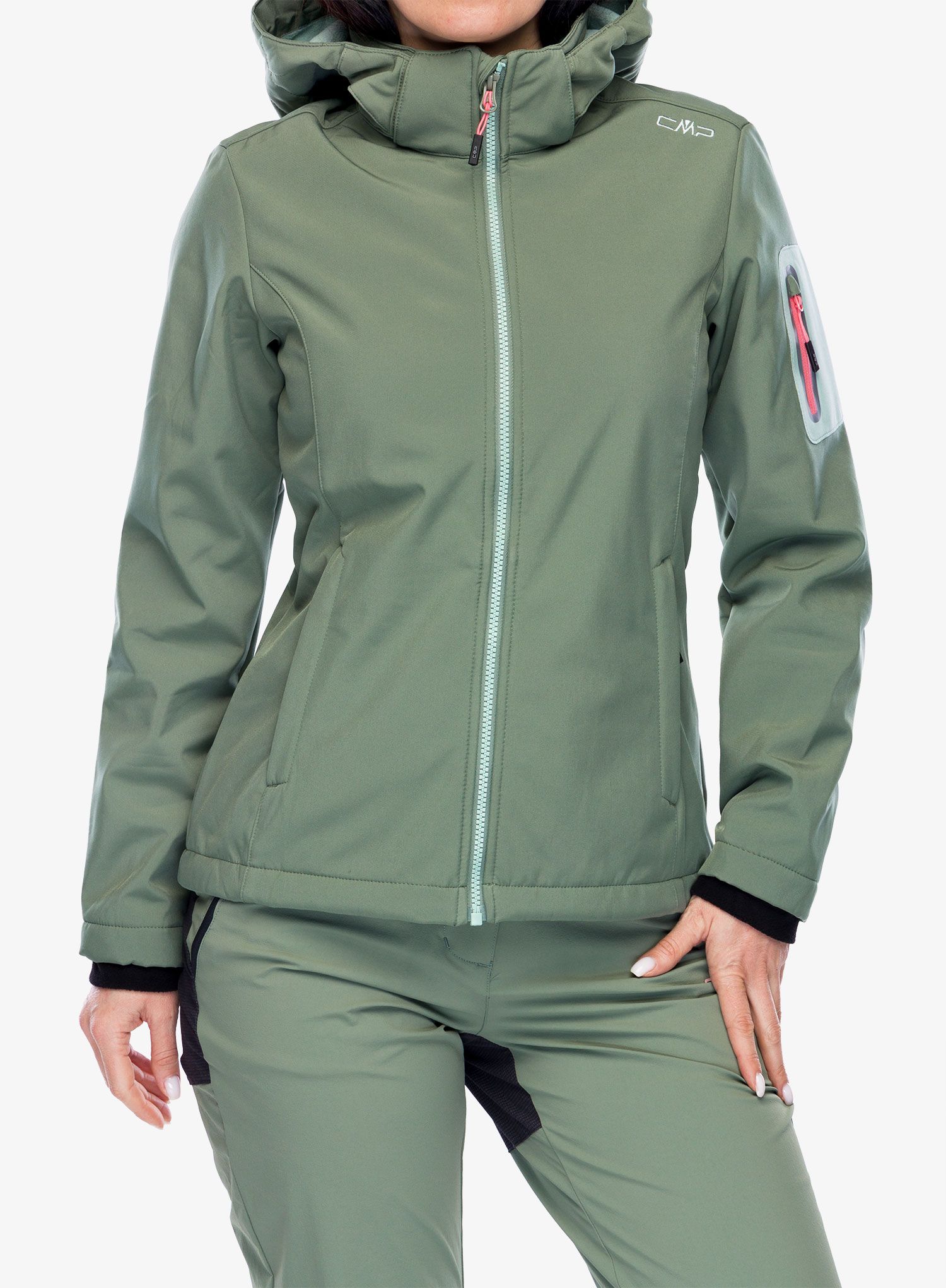 Ženski softshell CMP Wilma Jacket Zip Hood - salvia