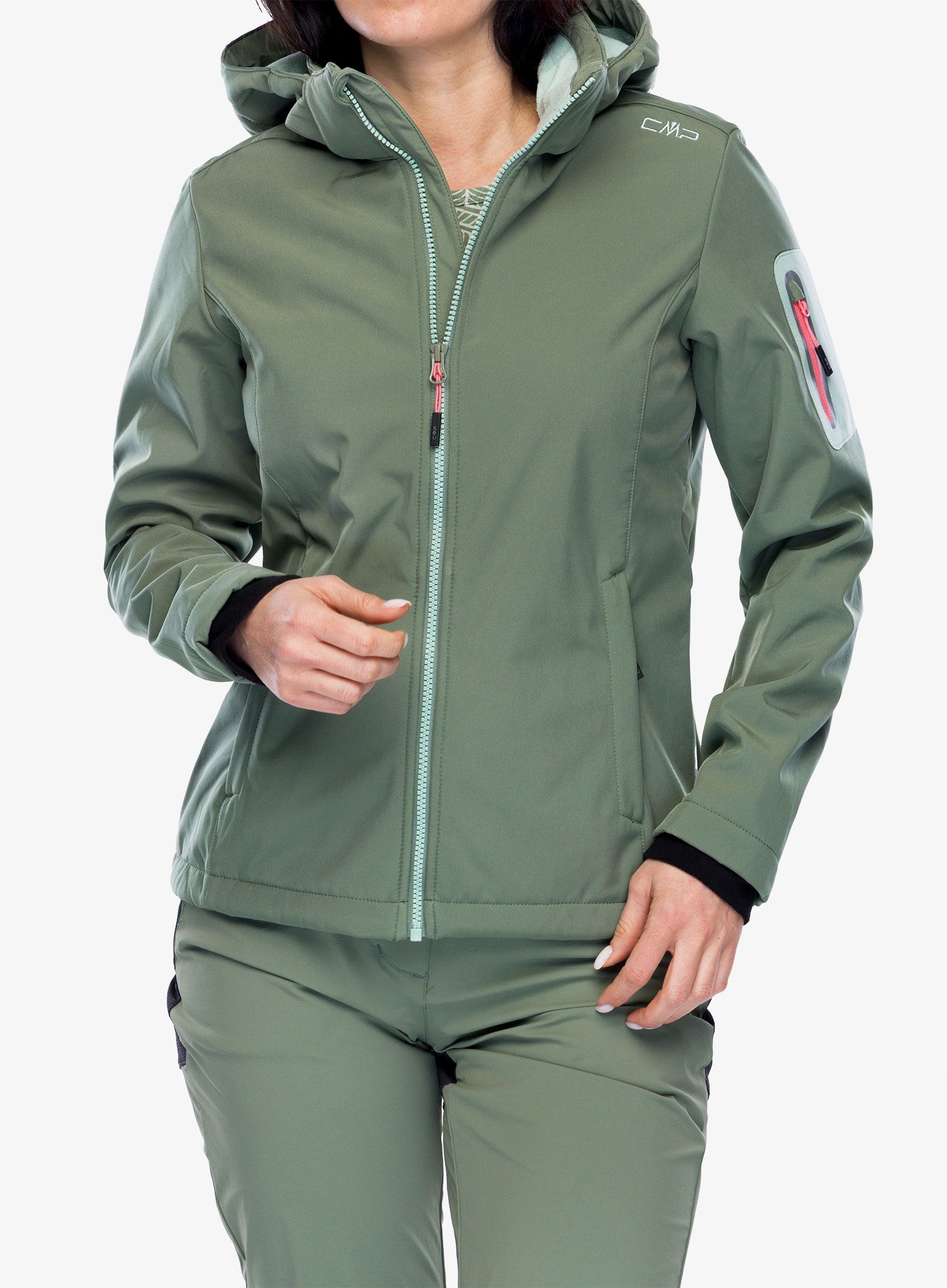 Ženski softshell CMP Wilma Jacket Zip Hood - salvia