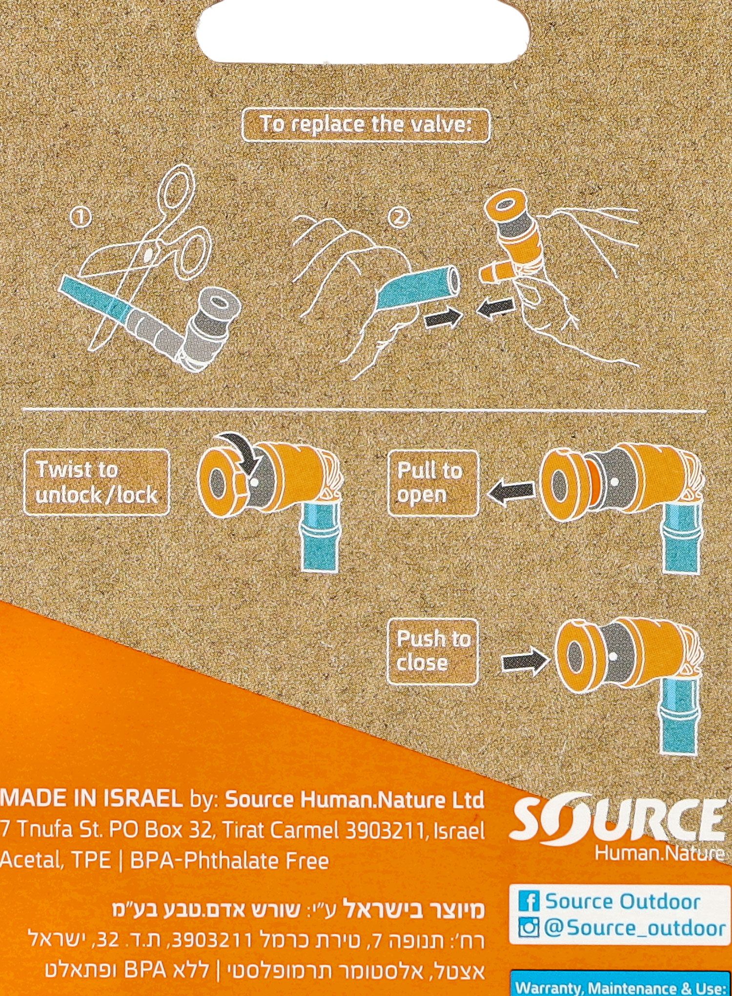 Usnik Source Storm Valve - orange