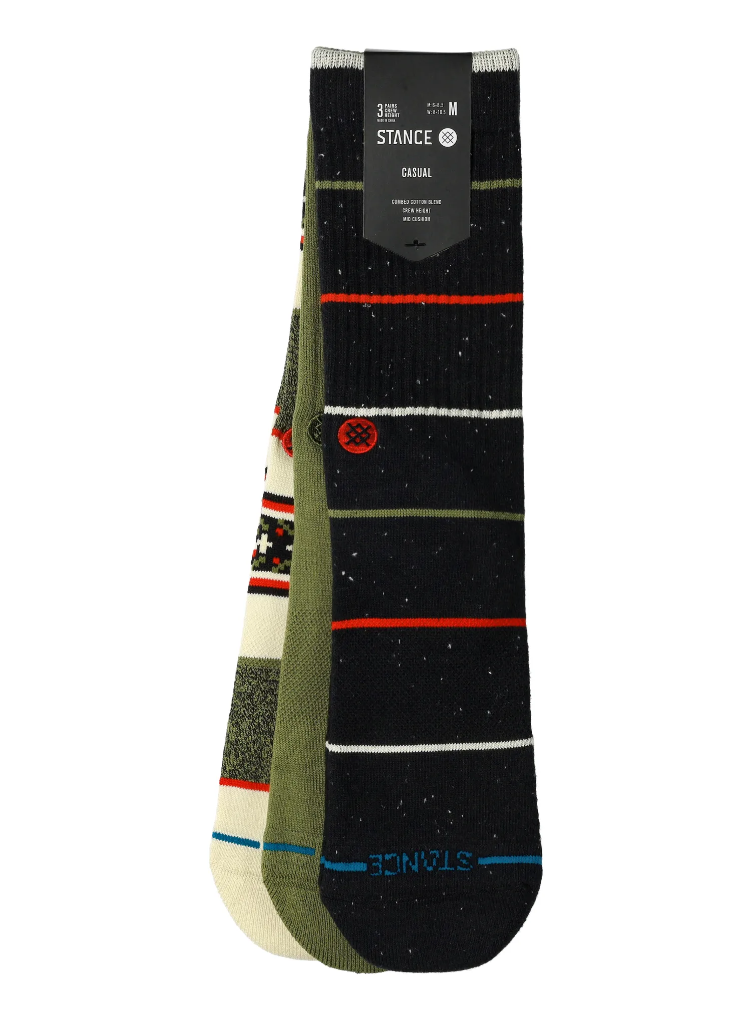Čarape Stance Greetings Crew 3-Pack - black