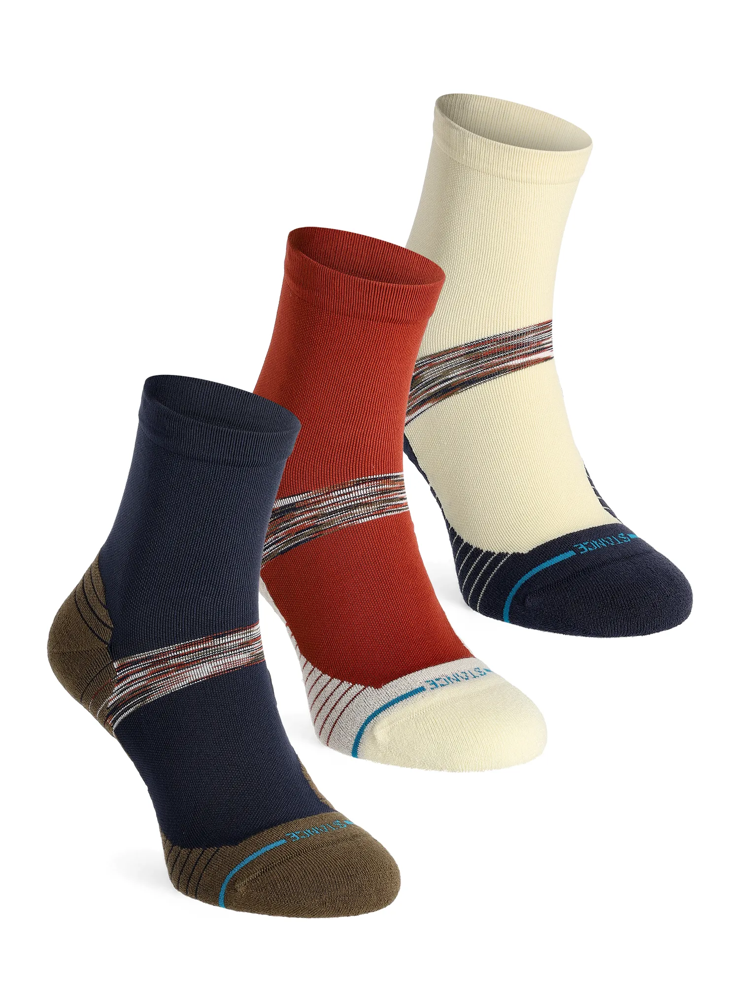 Čarape za trčanje Stance Riveen Light Qtr 3-Pack - rust