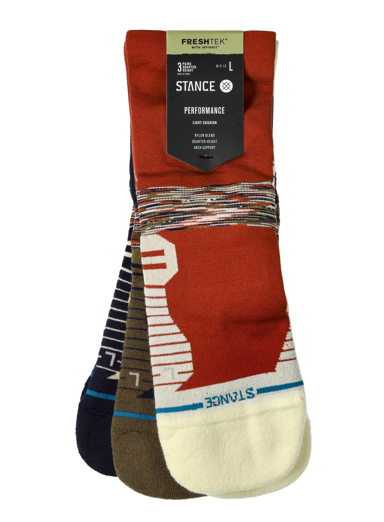 Čarape za trčanje Stance Riveen Light Qtr 3-Pack - rust