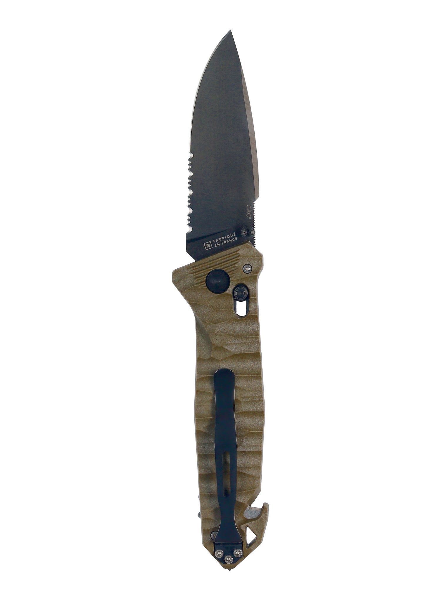 Putni nož TB Outdoor CAC Serration Manche Toxifie - khaki