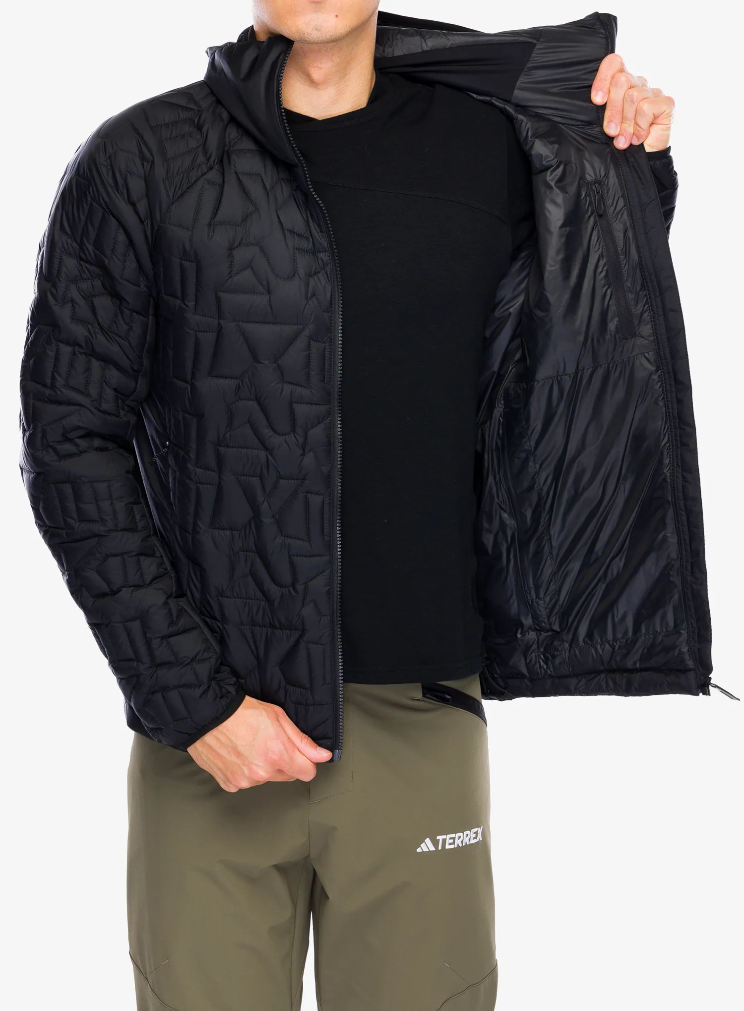 Jakna s postavom adidas TERREX Xperior PrimaLoft Loose Fill Insulated Hooded Jkt - black