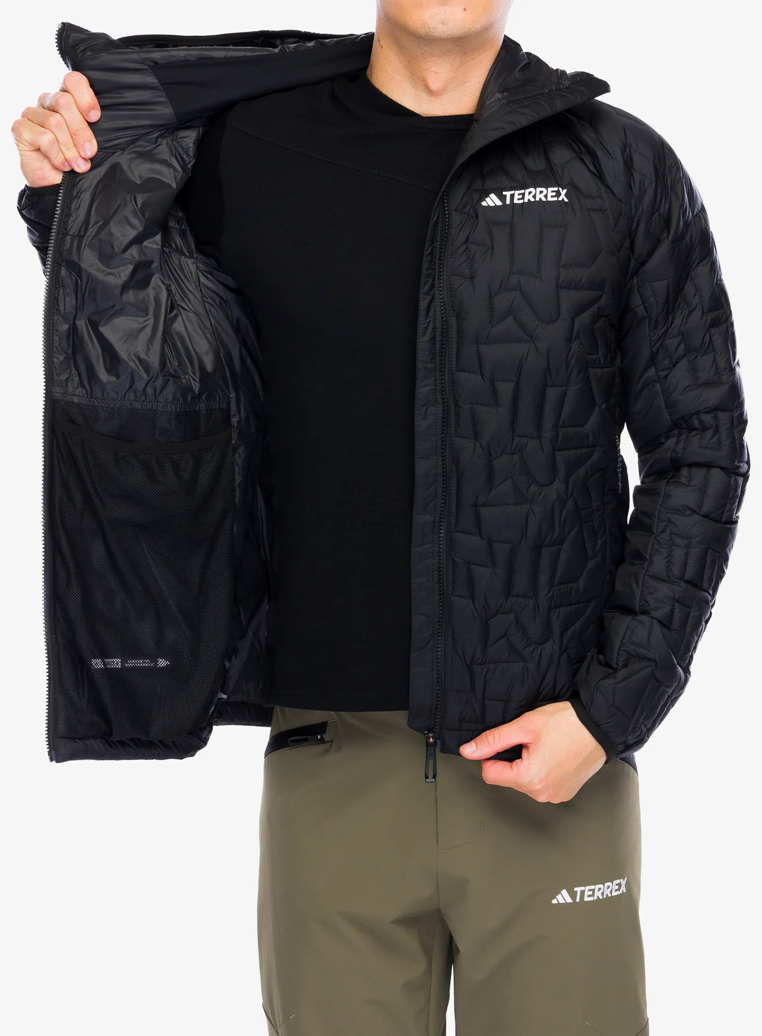 Jakna s postavom adidas TERREX Xperior PrimaLoft Loose Fill Insulated Hooded Jkt - black