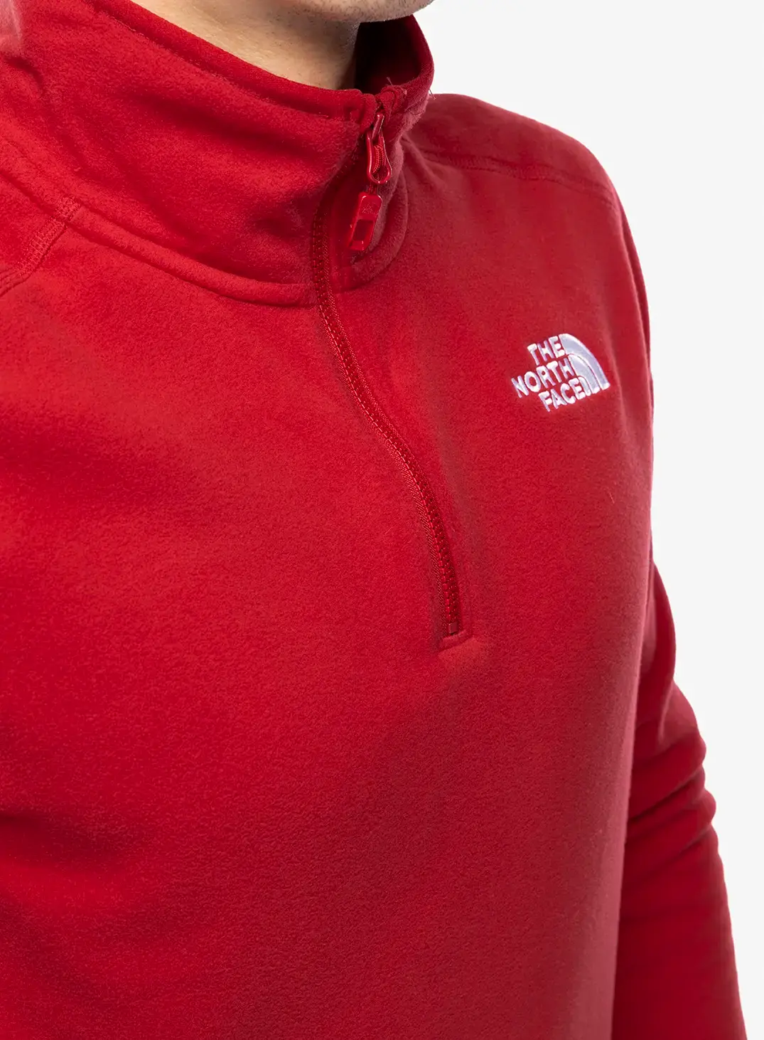 Dukserica od flisa The North Face 100 Glacier 1/4 Zip - garnet red