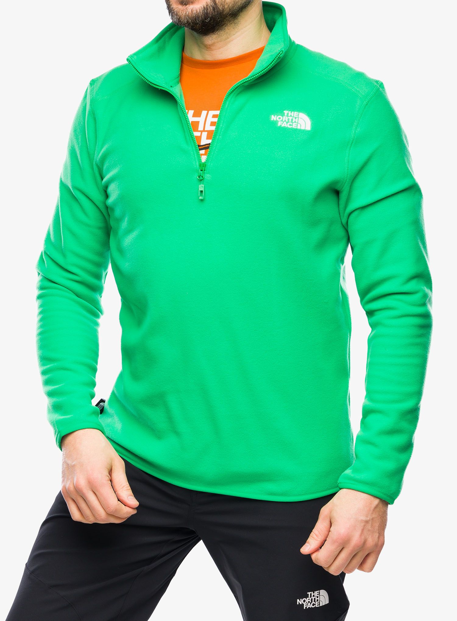 Dukserica s 1/2 patentnim zatvaračem The North Face 100 Glacier 1/4 Zip - optic emerald