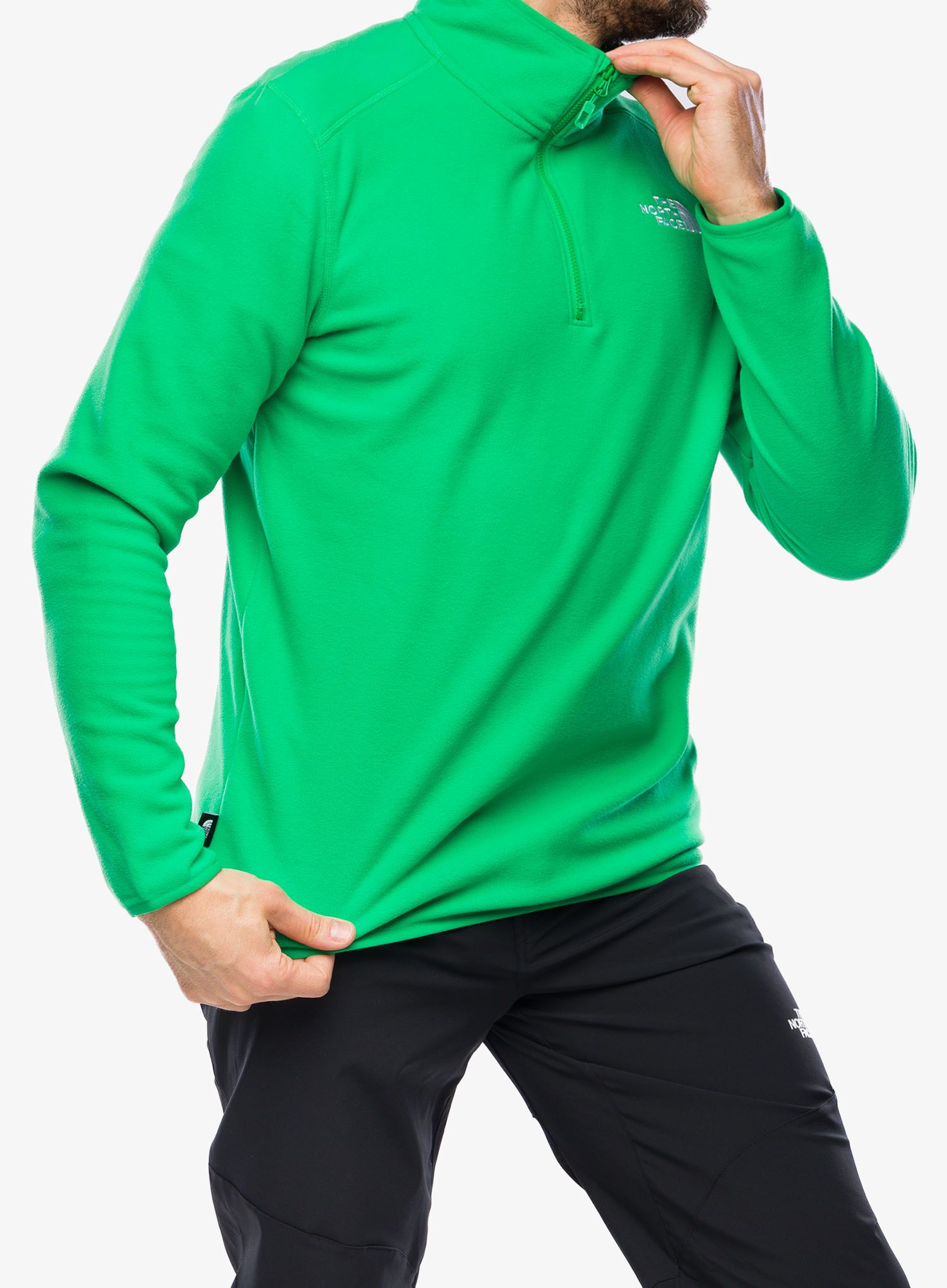 Dukserica s 1/2 patentnim zatvaračem The North Face 100 Glacier 1/4 Zip - optic emerald
