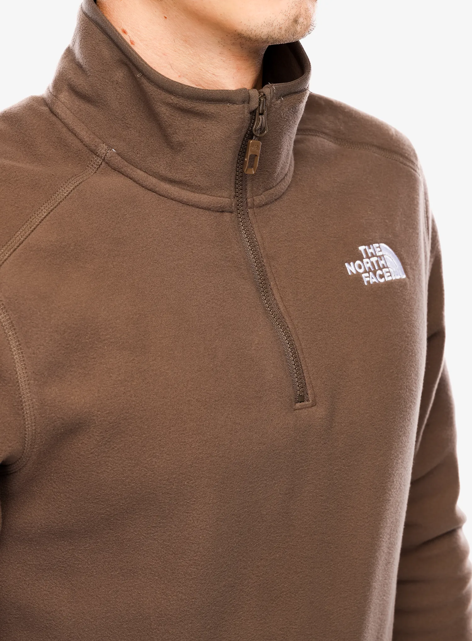Dukserica od flisa The North Face 100 Glacier 1/4 Zip - smokey brown