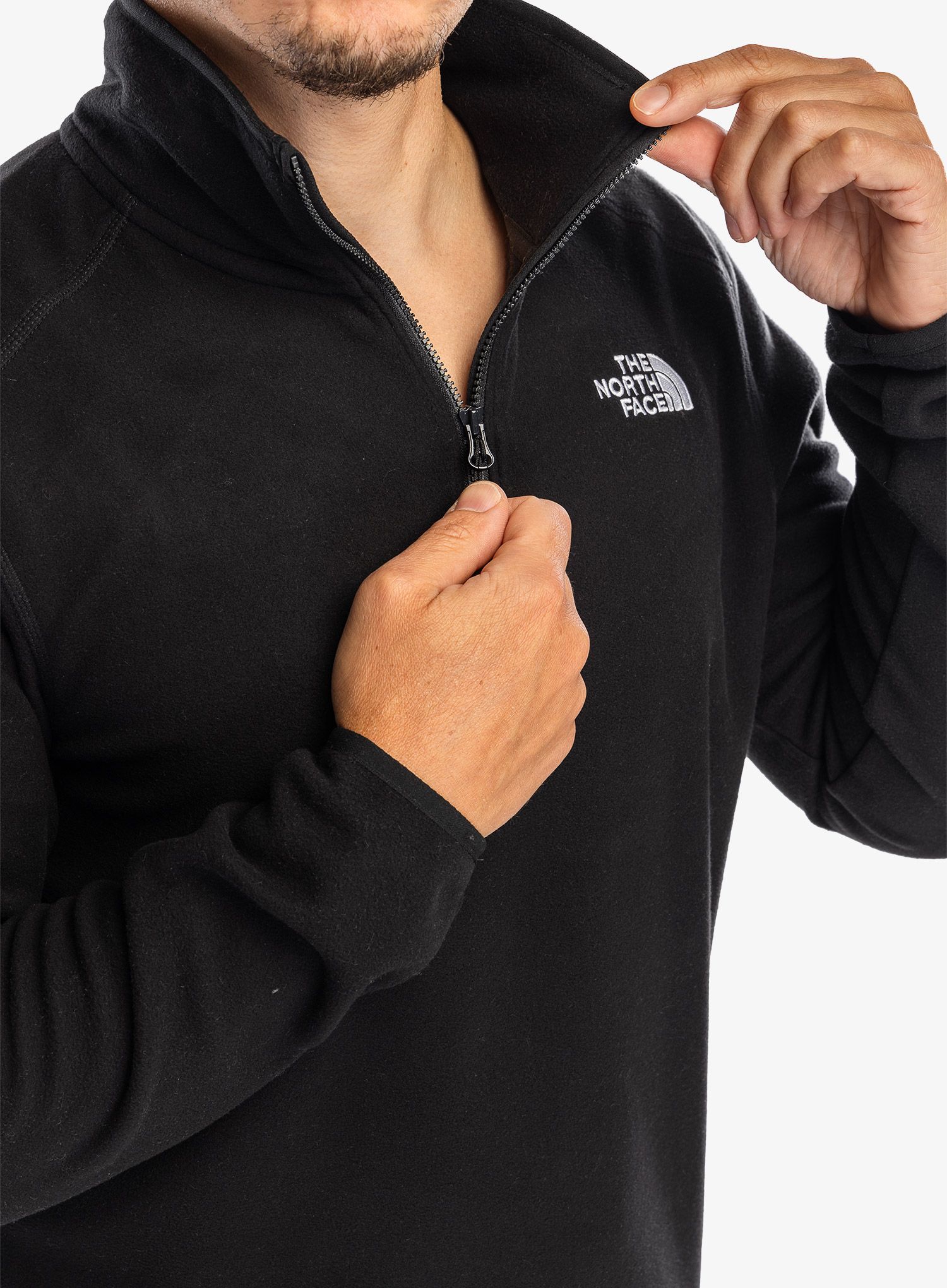 Dukserica od flisa The North Face 100 Glacier 1/4 Zip - tnf black