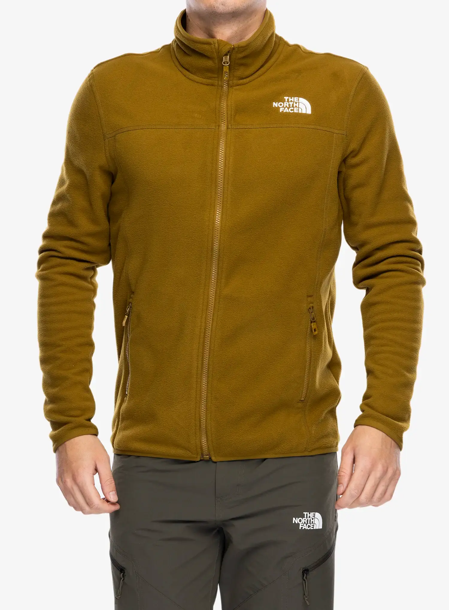 Dukserica od flisa The North Face 100 Glacier Full Zip - moss green