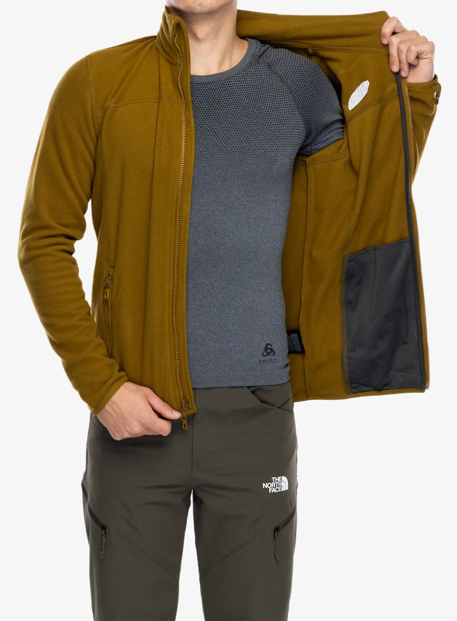 Dukserica od flisa The North Face 100 Glacier Full Zip - moss green
