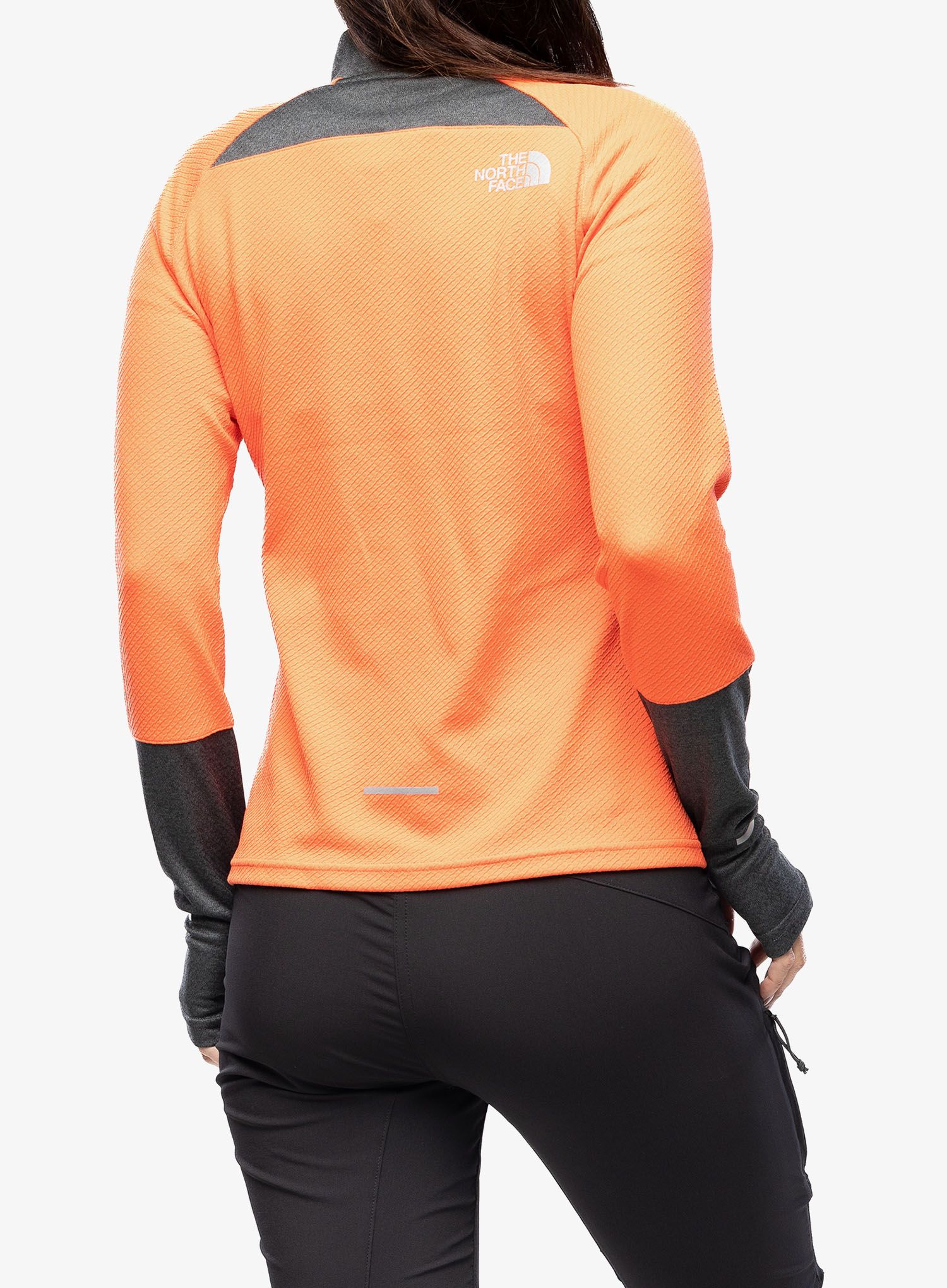 Ženska dukserica The North Face 1-4 Zip Run Fleece - orange/grey