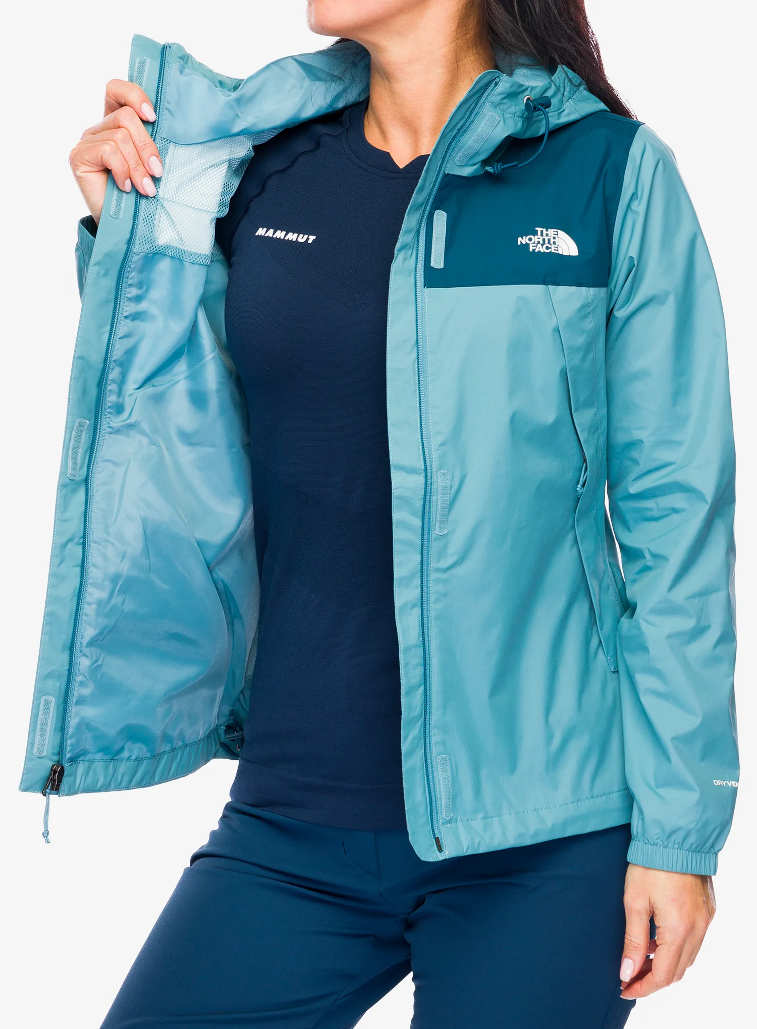 Ženska kišna jakna The North Face Antora Jacket - algae blue/midnight petrol