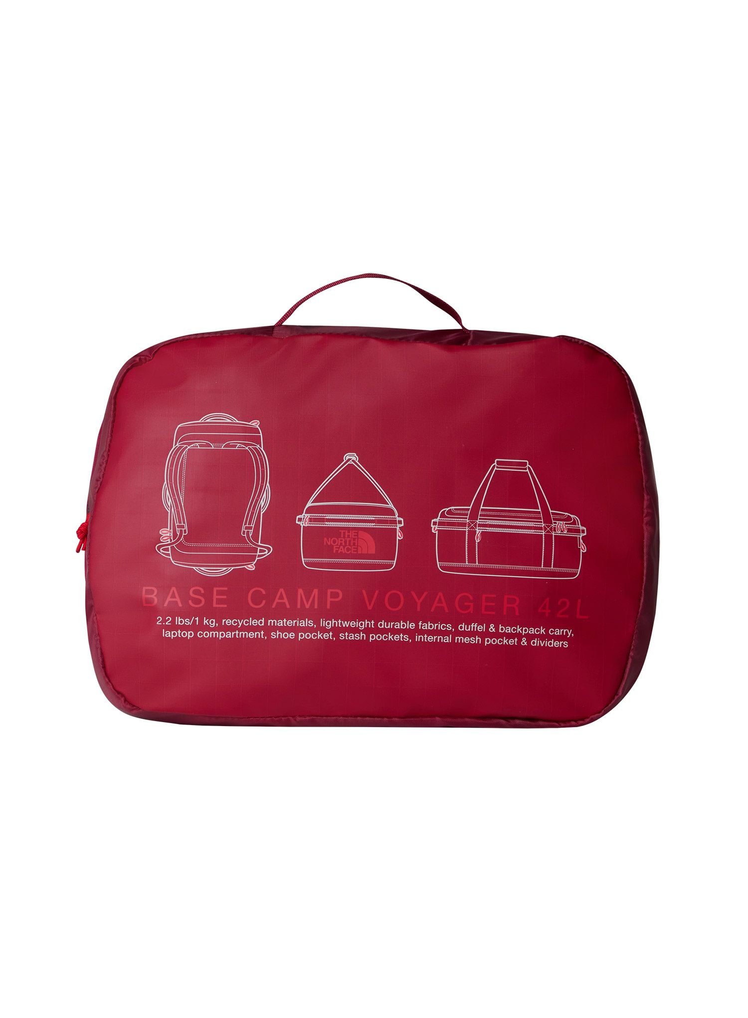 Putna torba The North Face Base Camp Voyager Duffel 42L - beetroot/tnf red