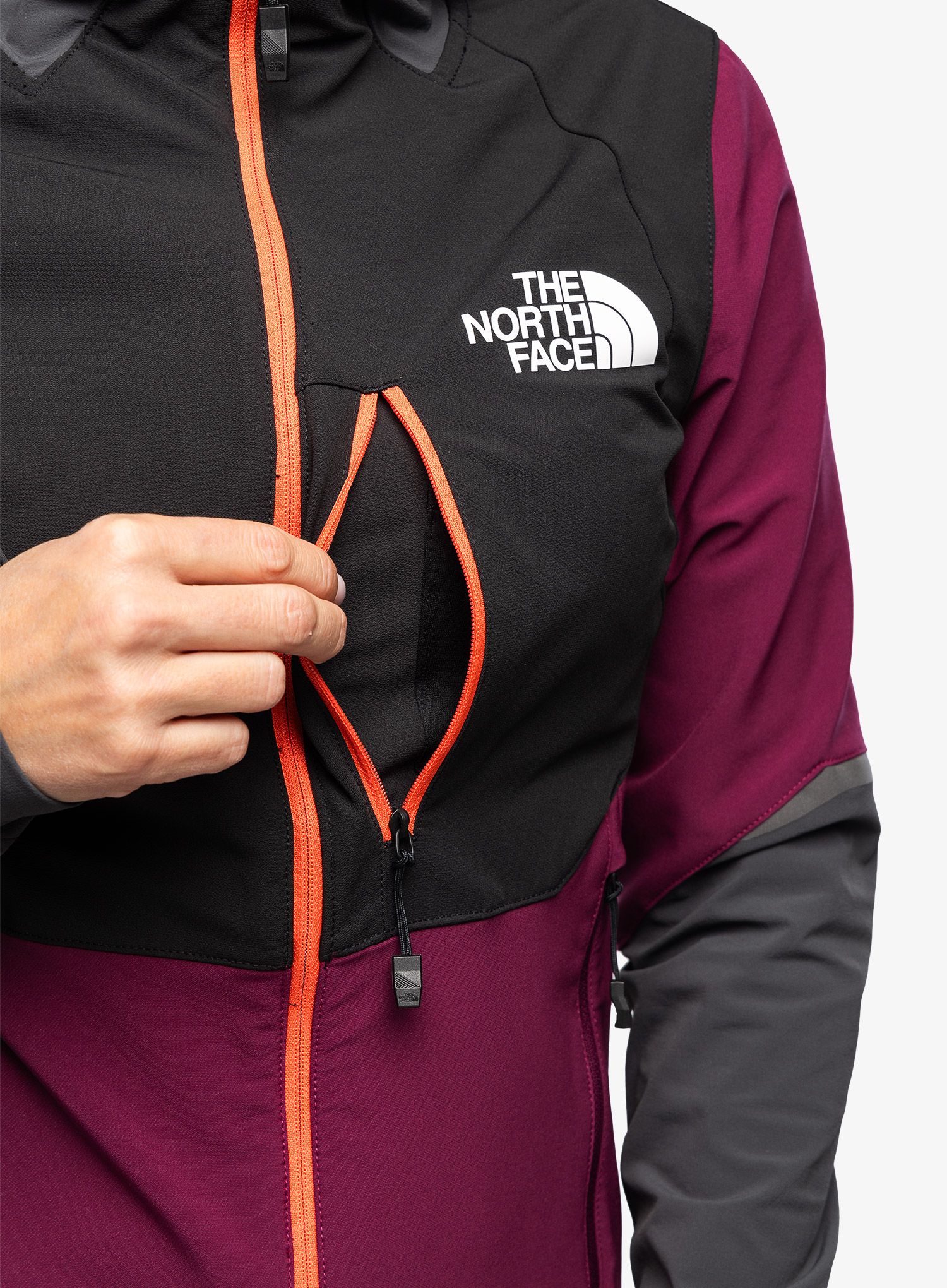 Ženska softshell jakna The North Face Dawn Turn Hybrid Softshell Jacket - berry/grey