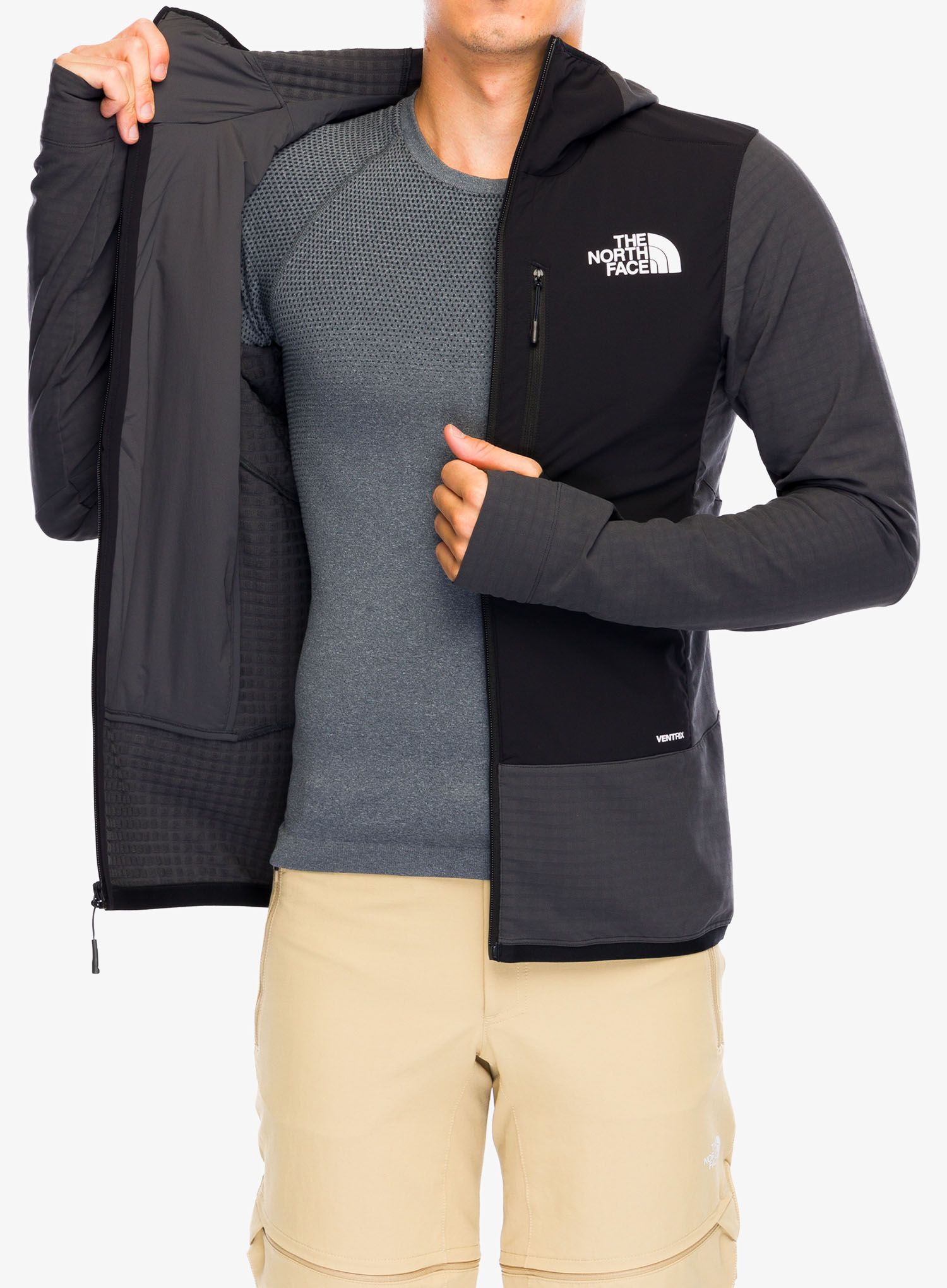 Hibridna jakna The North Face Elixir Hybrid Ventrix Midlayer - asphalt grey/tnf black
