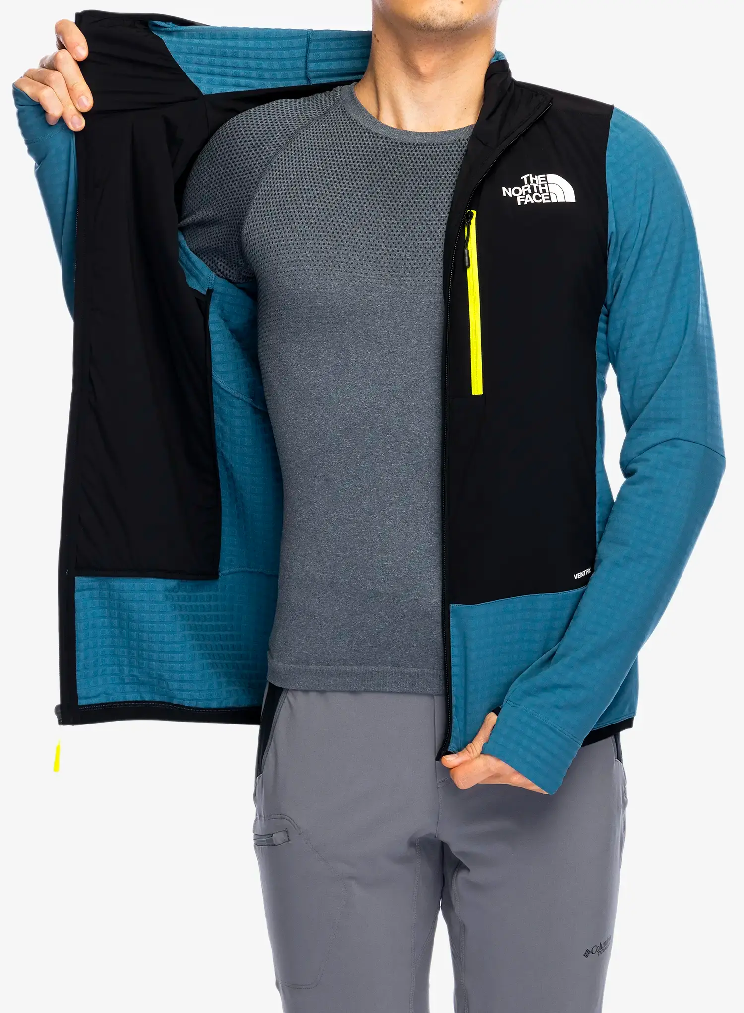 Hibridna jakna The North Face Elixir Hybrid Ventrix Midlayer - mallard blue/tnf black