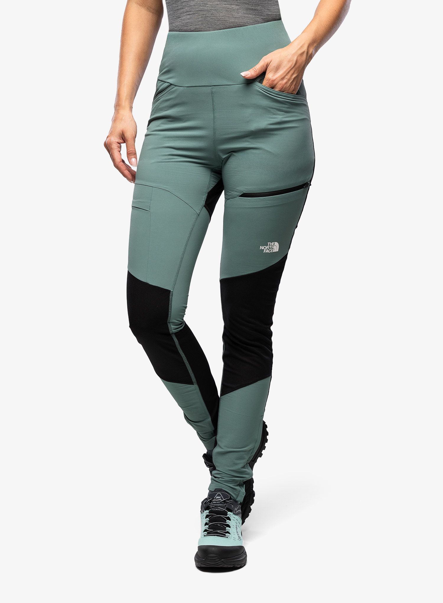 Ženske hlače The North Face Felik Alpine Tight - dark sage/black