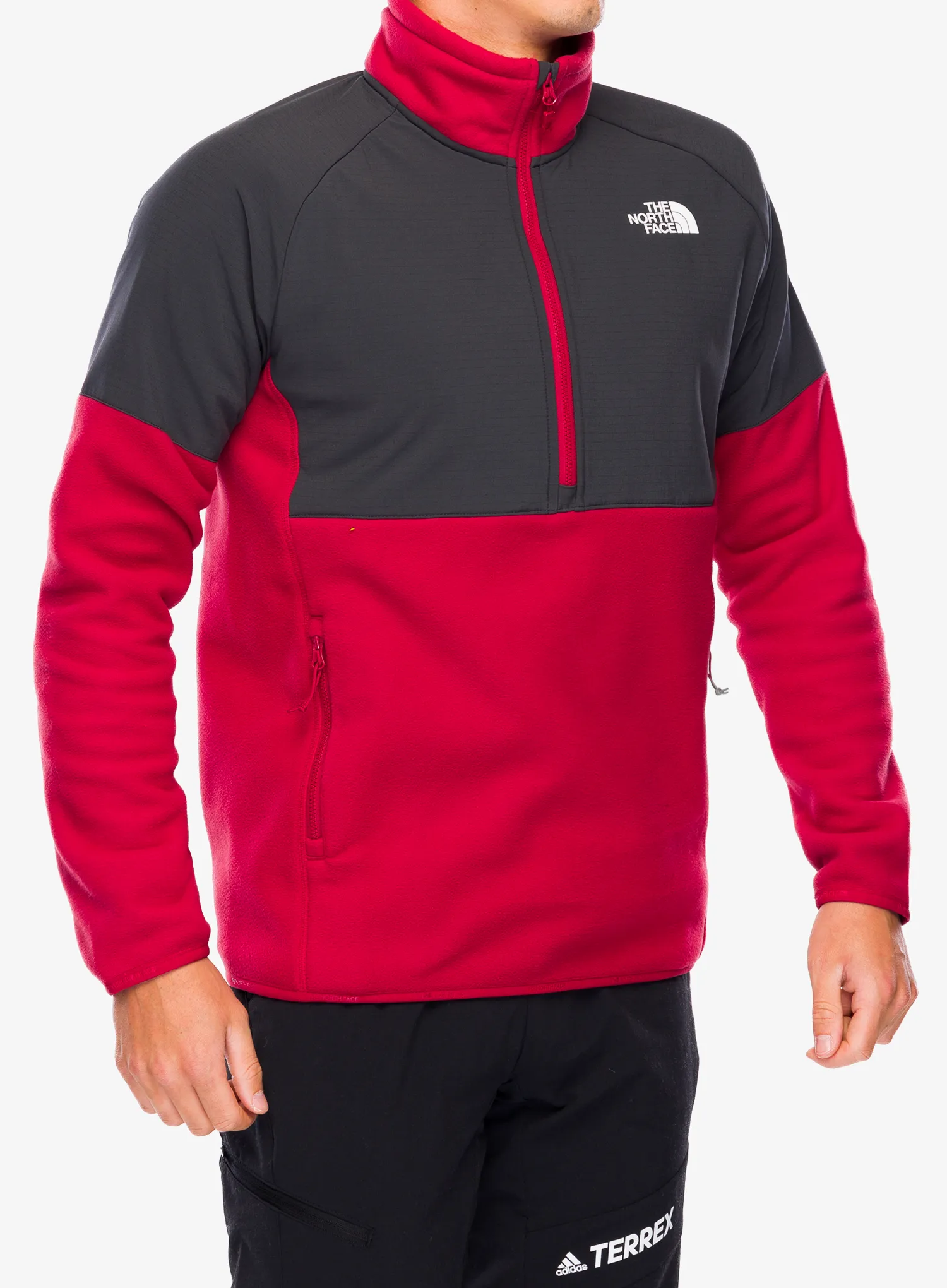 Dukserica The North Face Glacier Heavyweight 1/2 Zip - garnet red/asphalt grey