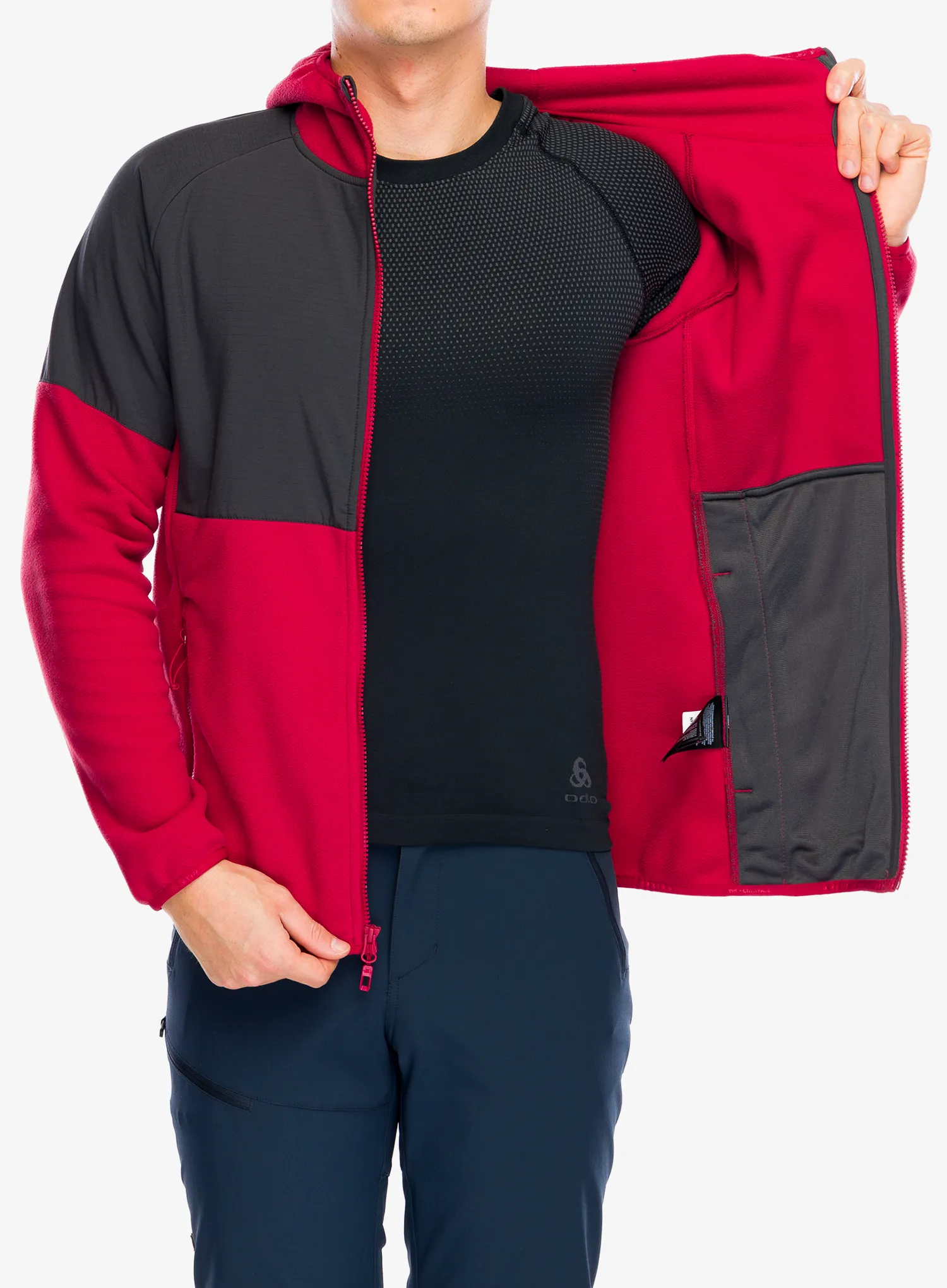 Majica s kapuljačom The North Face Glacier Heavyweight Full Zip HD - garnet red/asphalt grey