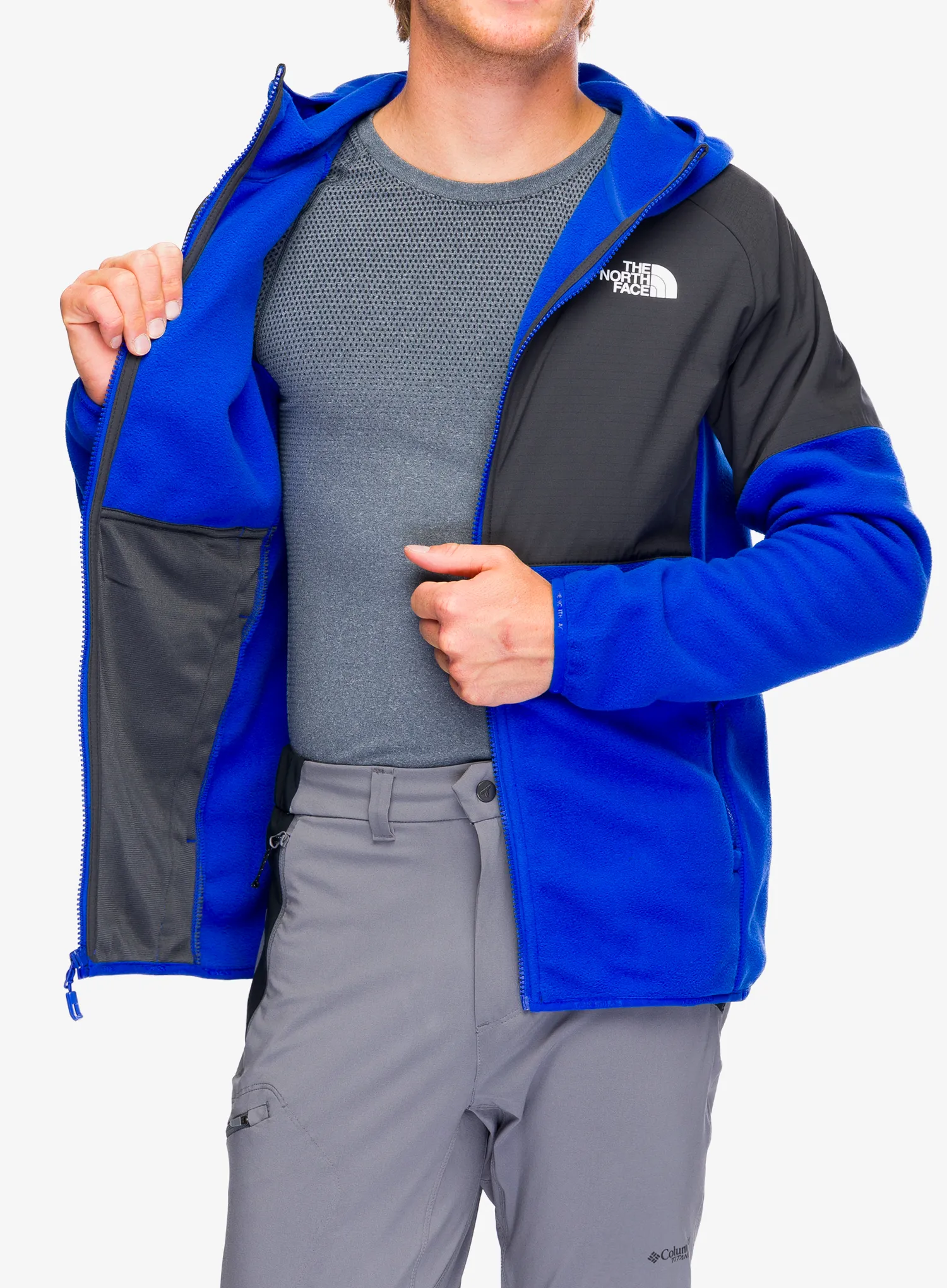 Majica s kapuljačom The North Face Glacier Heavyweight Full Zip HD - tnf blue/asphalt grey