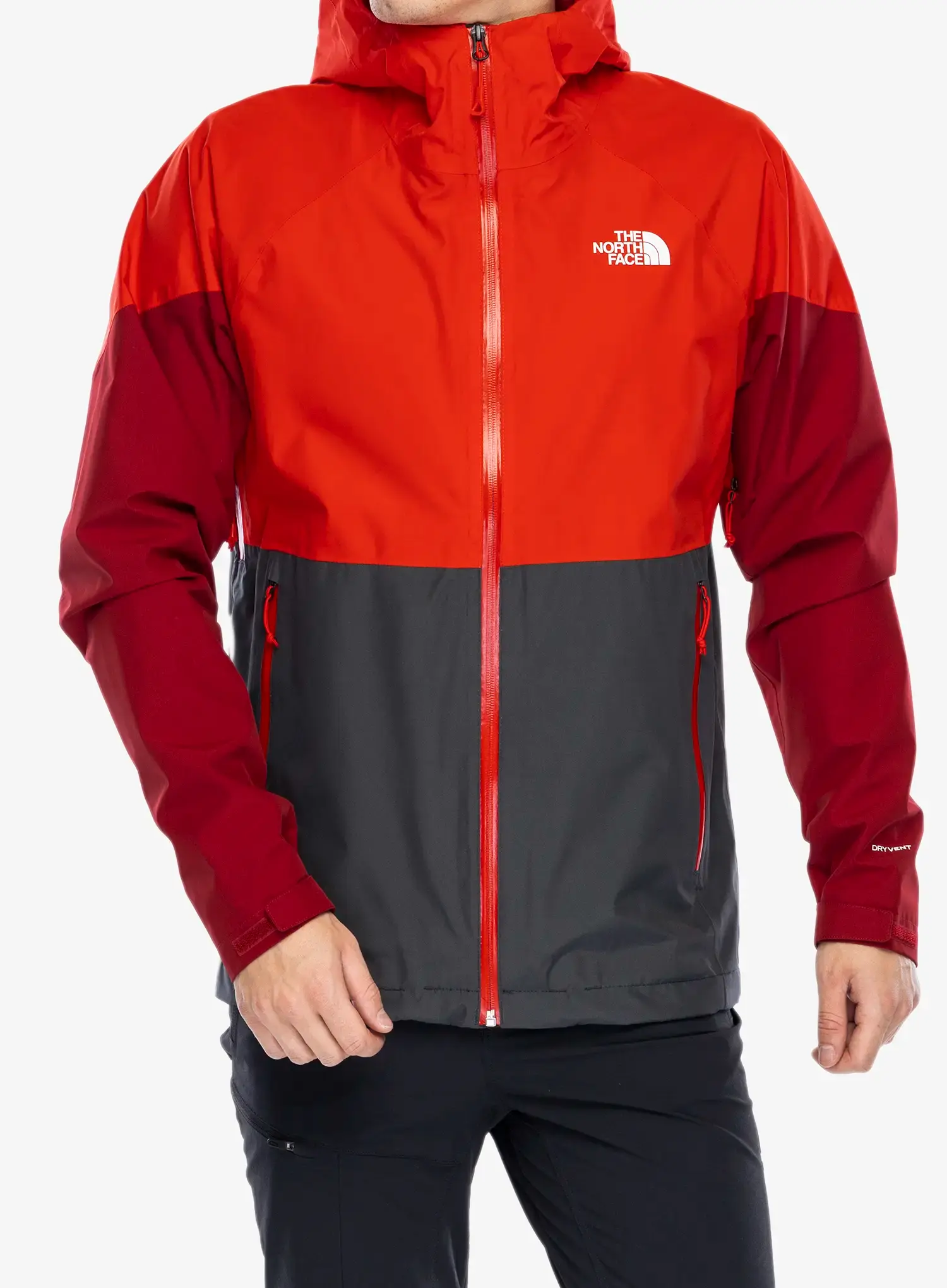 Kišna jakna The North Face Lightning Zip-In Jacket - asphalt grey/high risk red