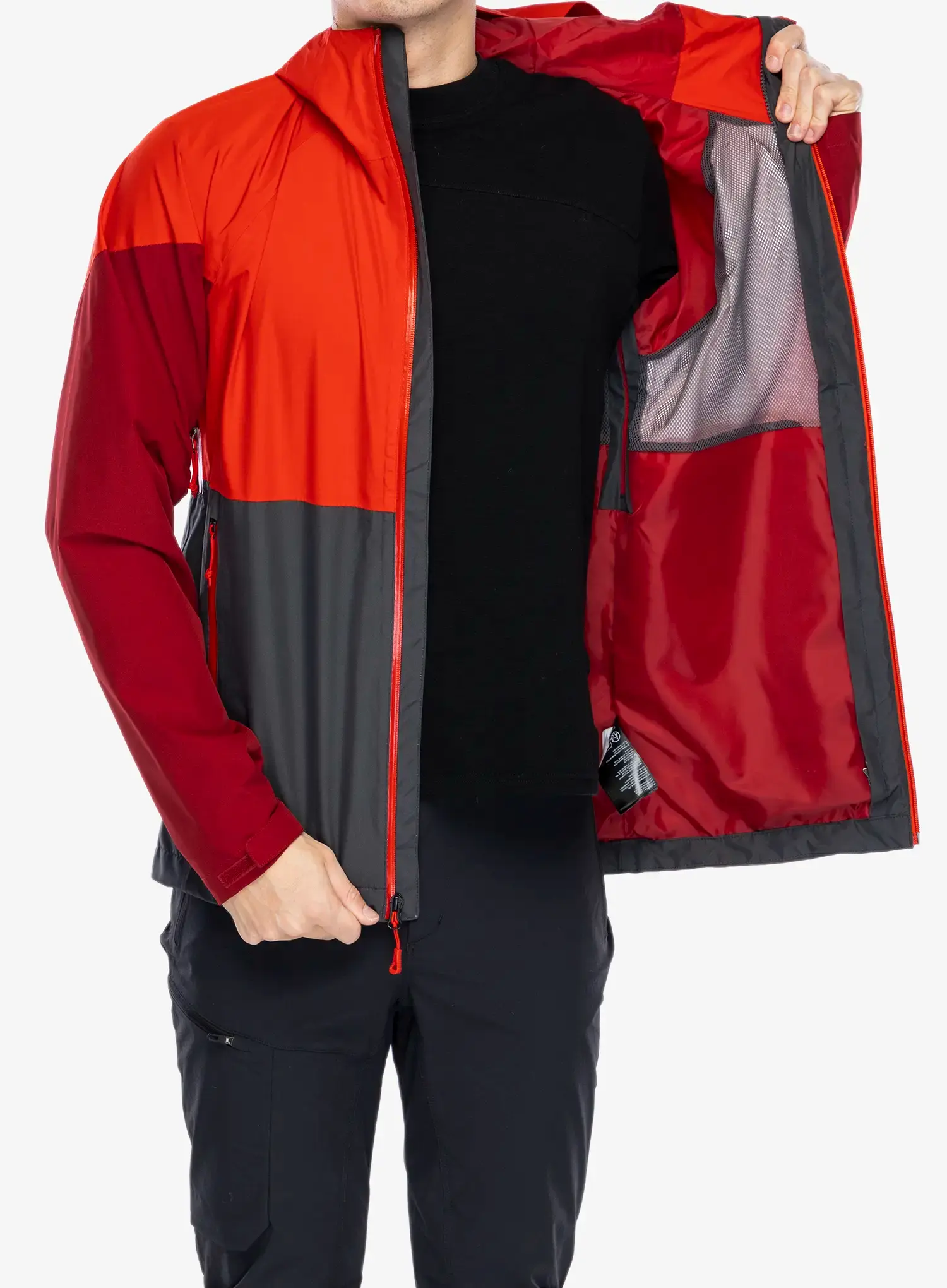 Kišna jakna The North Face Lightning Zip-In Jacket - asphalt grey/high risk red