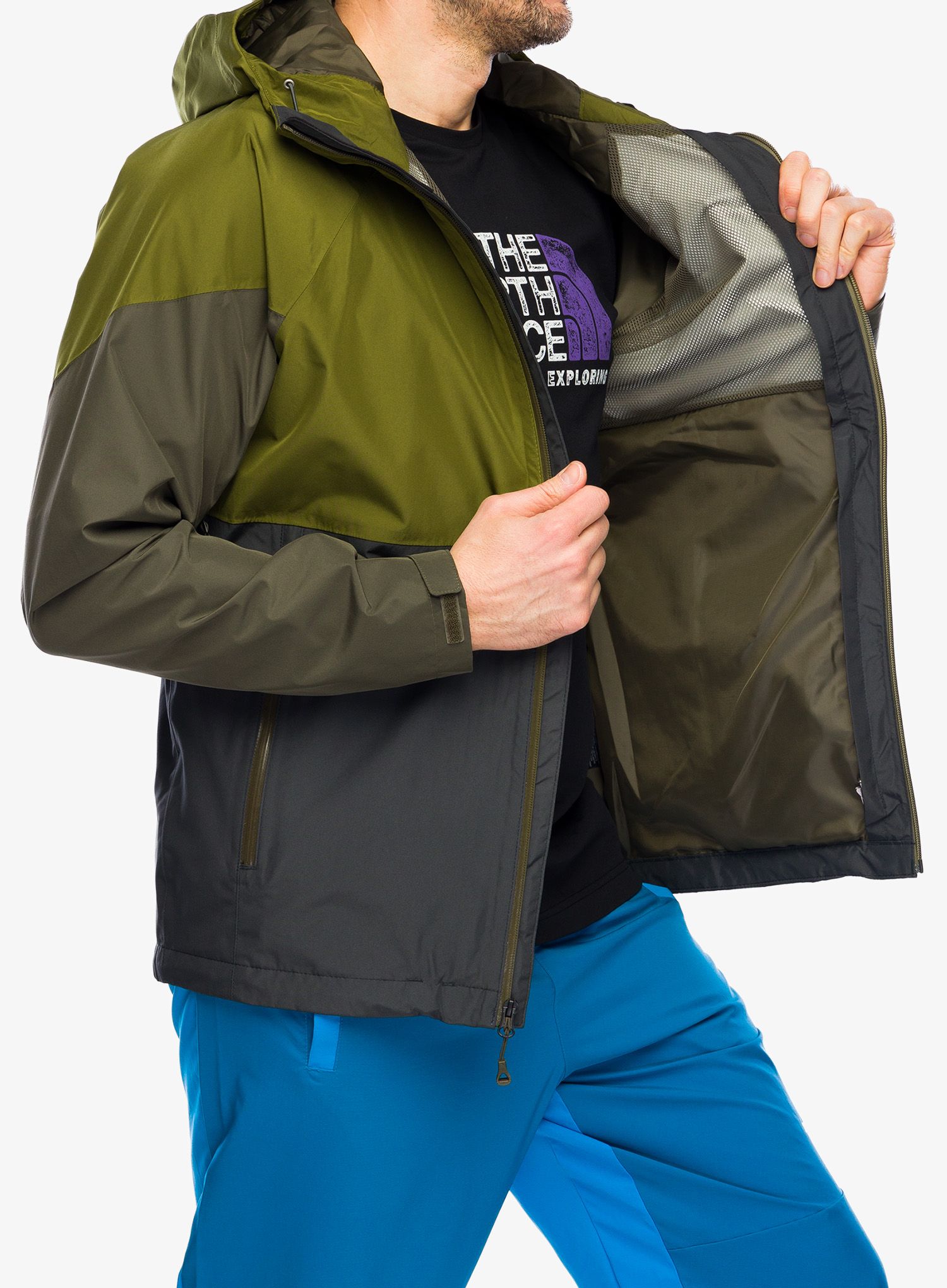 Kišna jakna The North Face Lightning Zip-In Jacket - grey/olive