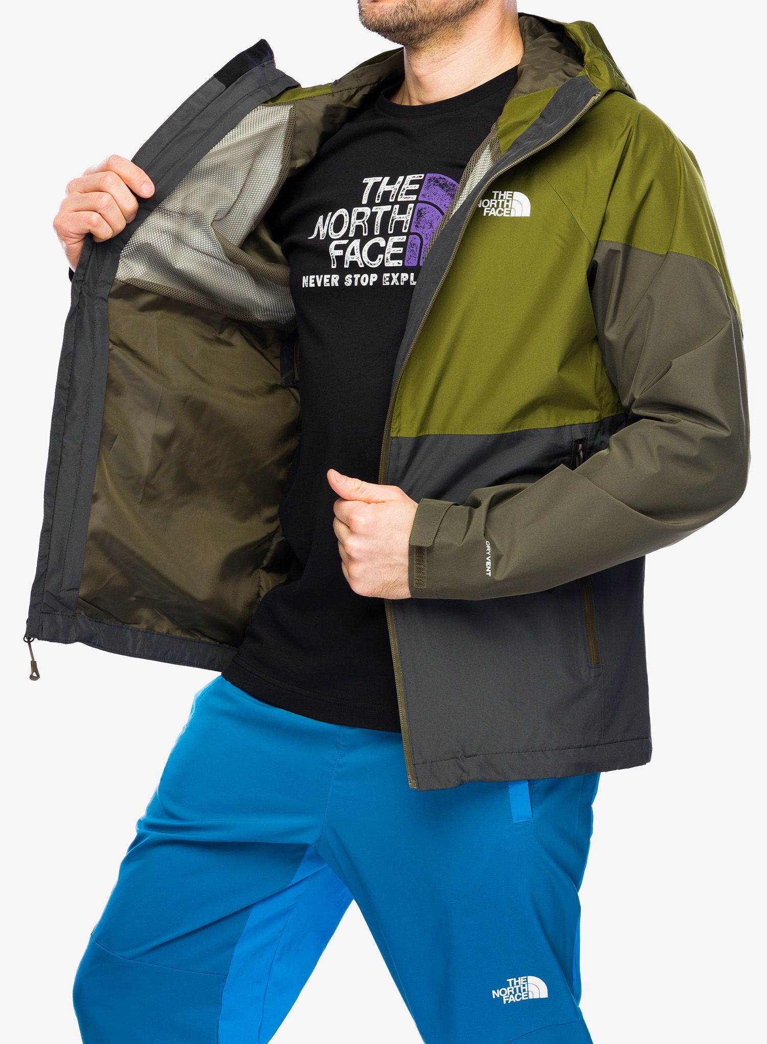 Kišna jakna The North Face Lightning Zip-In Jacket - grey/olive