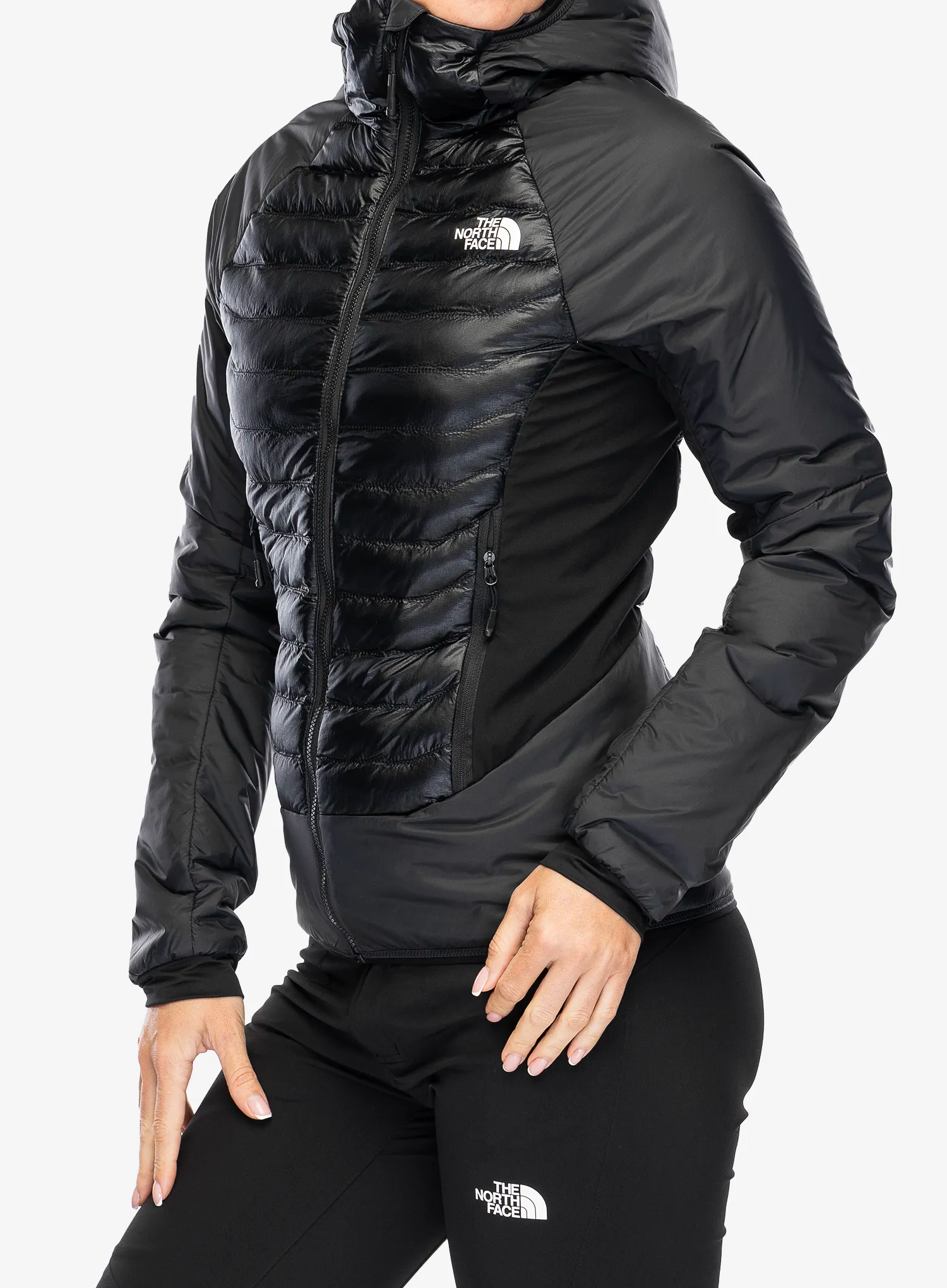 Ženska hibridna jakna The North Face Macugnaga Hybrid Insulation - asphalt grey/tnf black