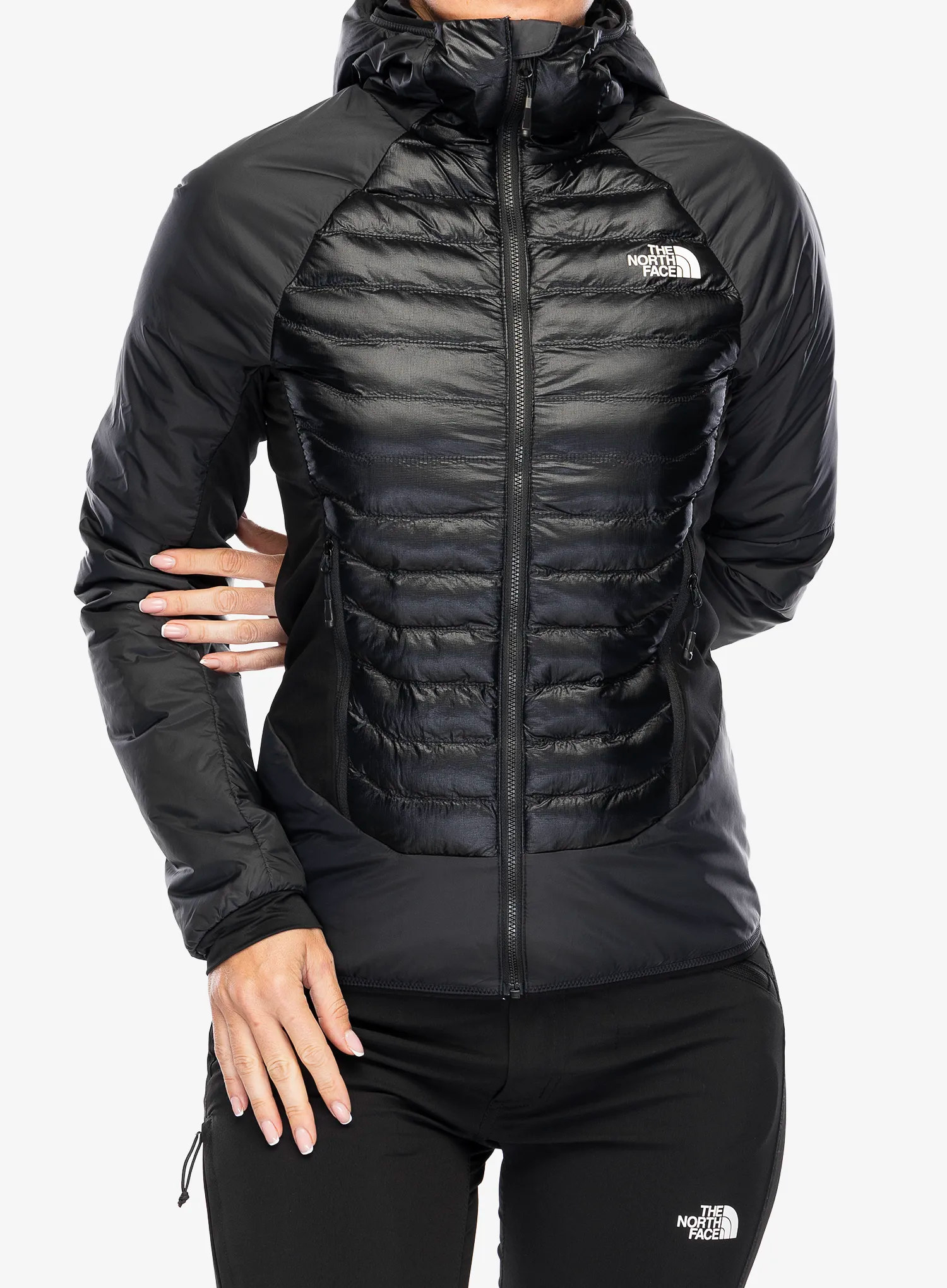 Ženska hibridna jakna The North Face Macugnaga Hybrid Insulation - asphalt grey/tnf black
