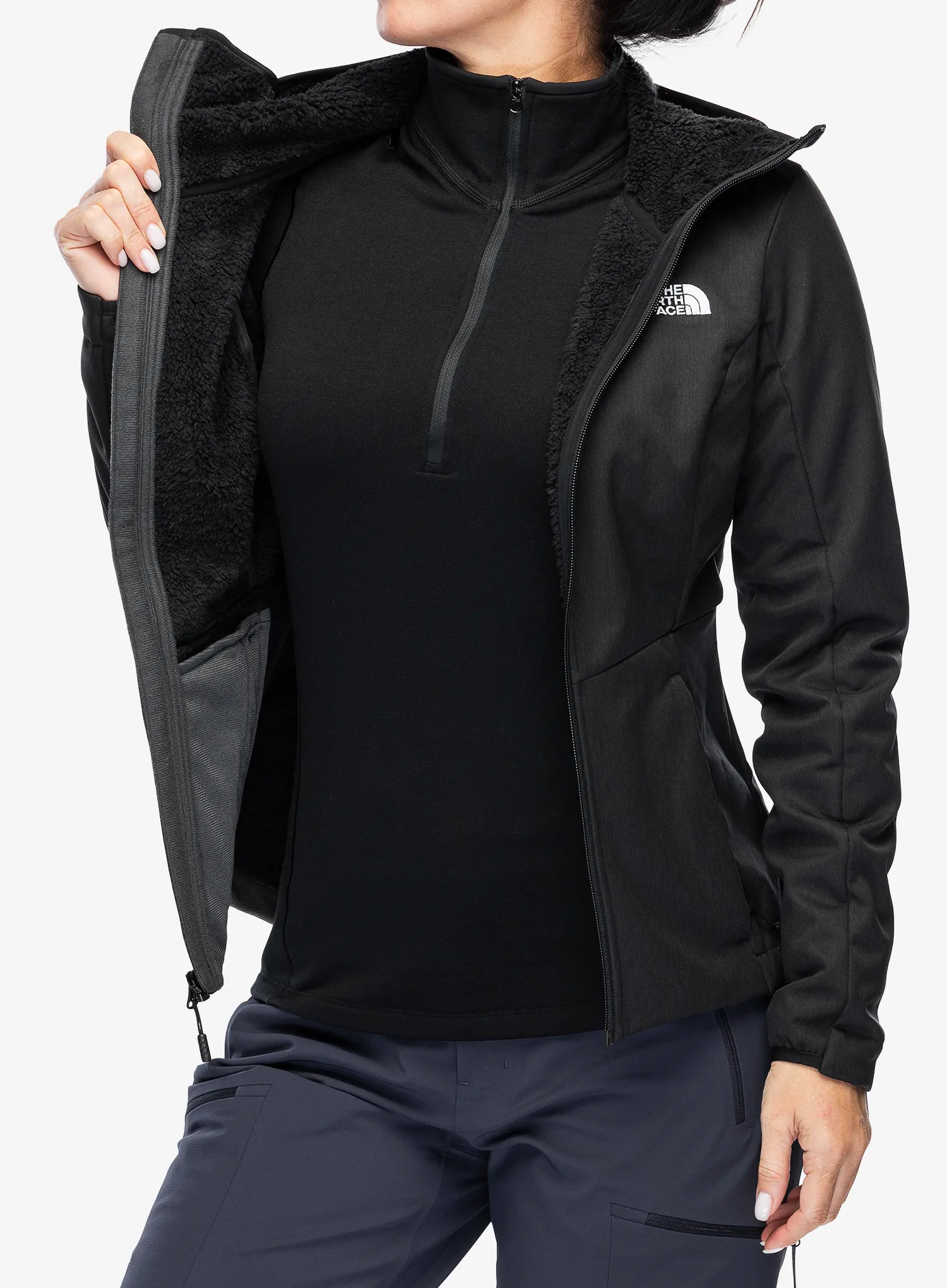 Ženski softshell The North Face Quest Highloft Soft Shell - tnf black heather