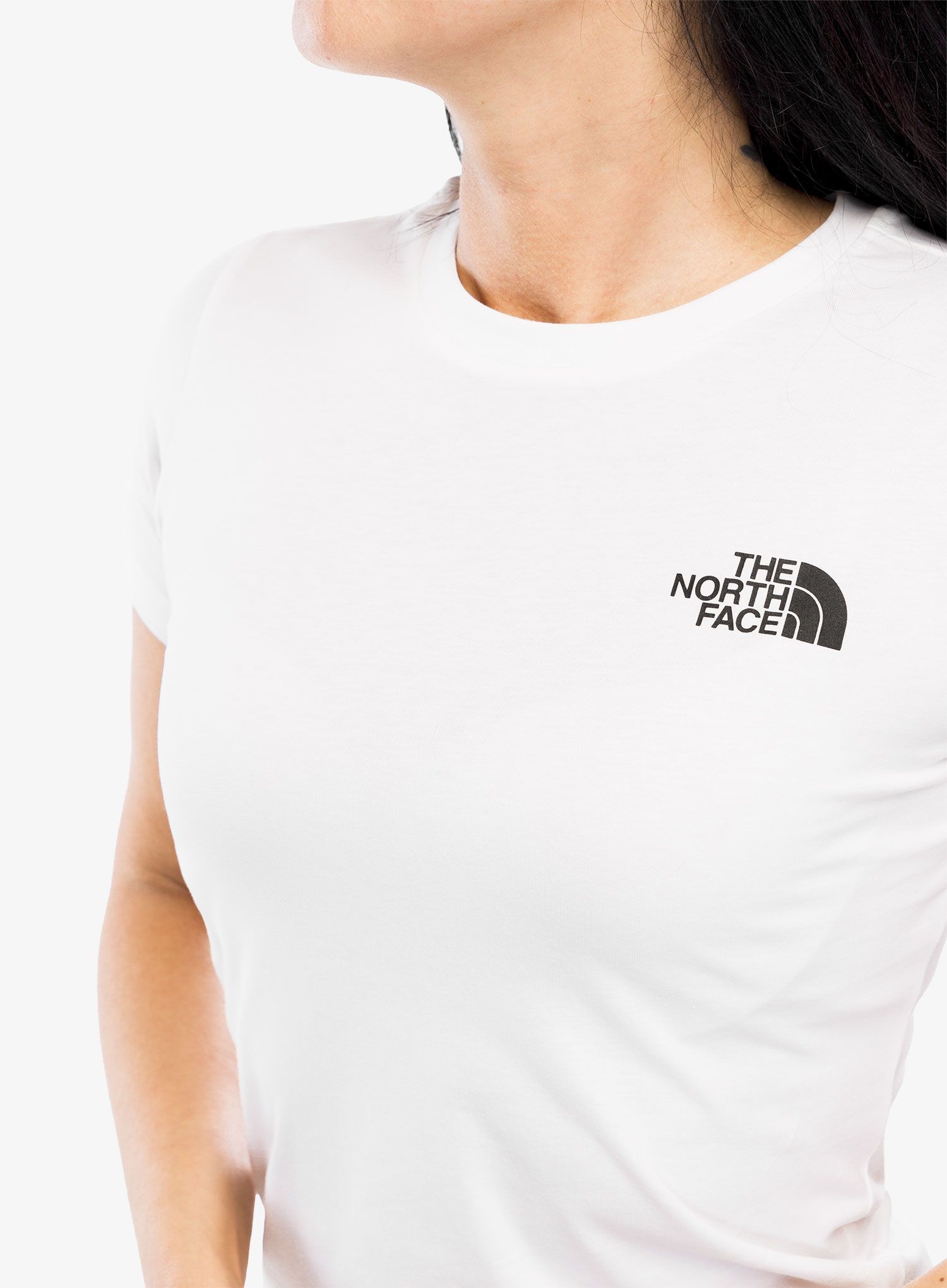 Ženska pamučna majica The North Face S/S Box NSE Slim Tee - tnf white