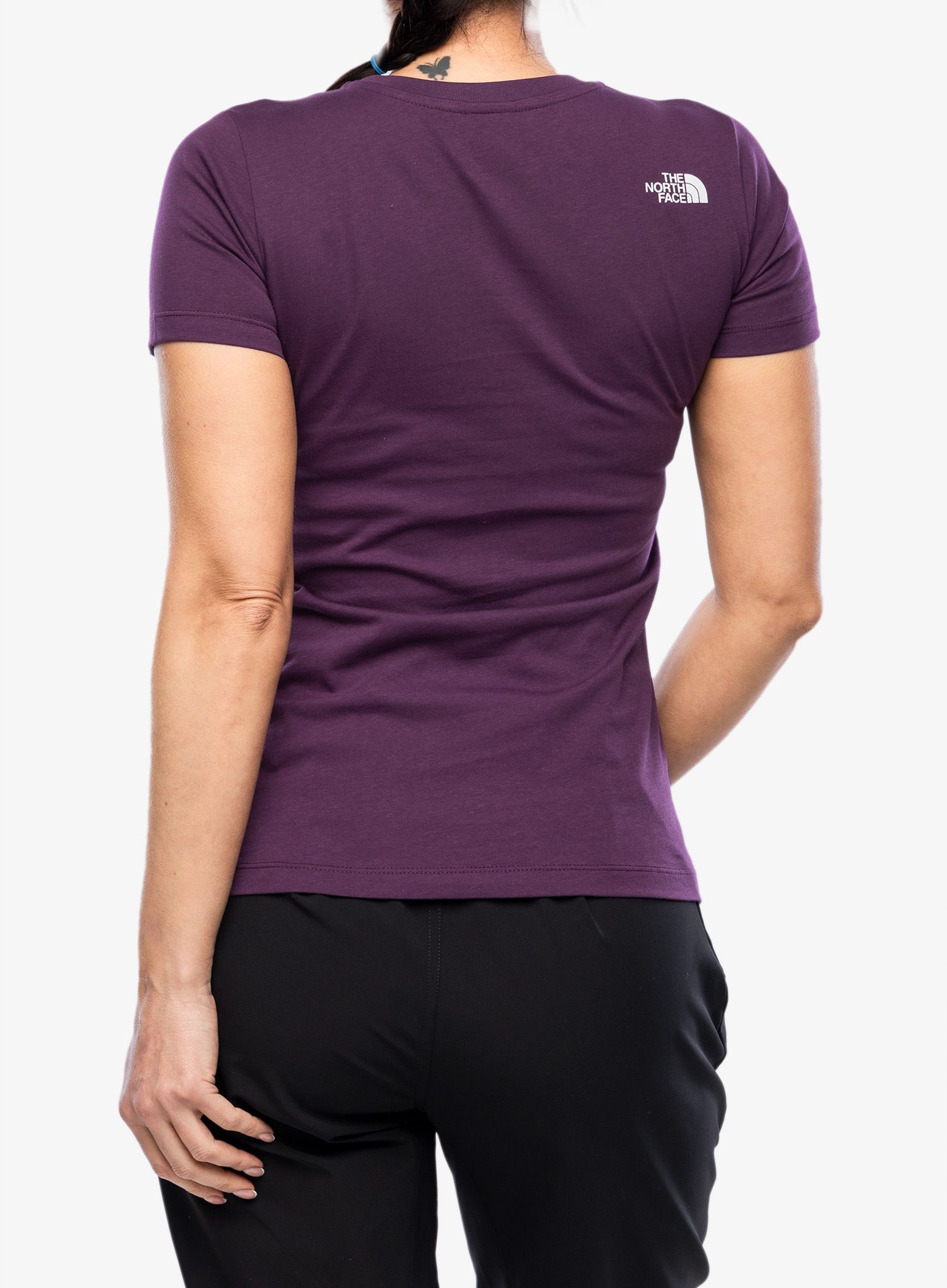 Ženska majica s tiskom The North Face S/S Easy Tee - black currant