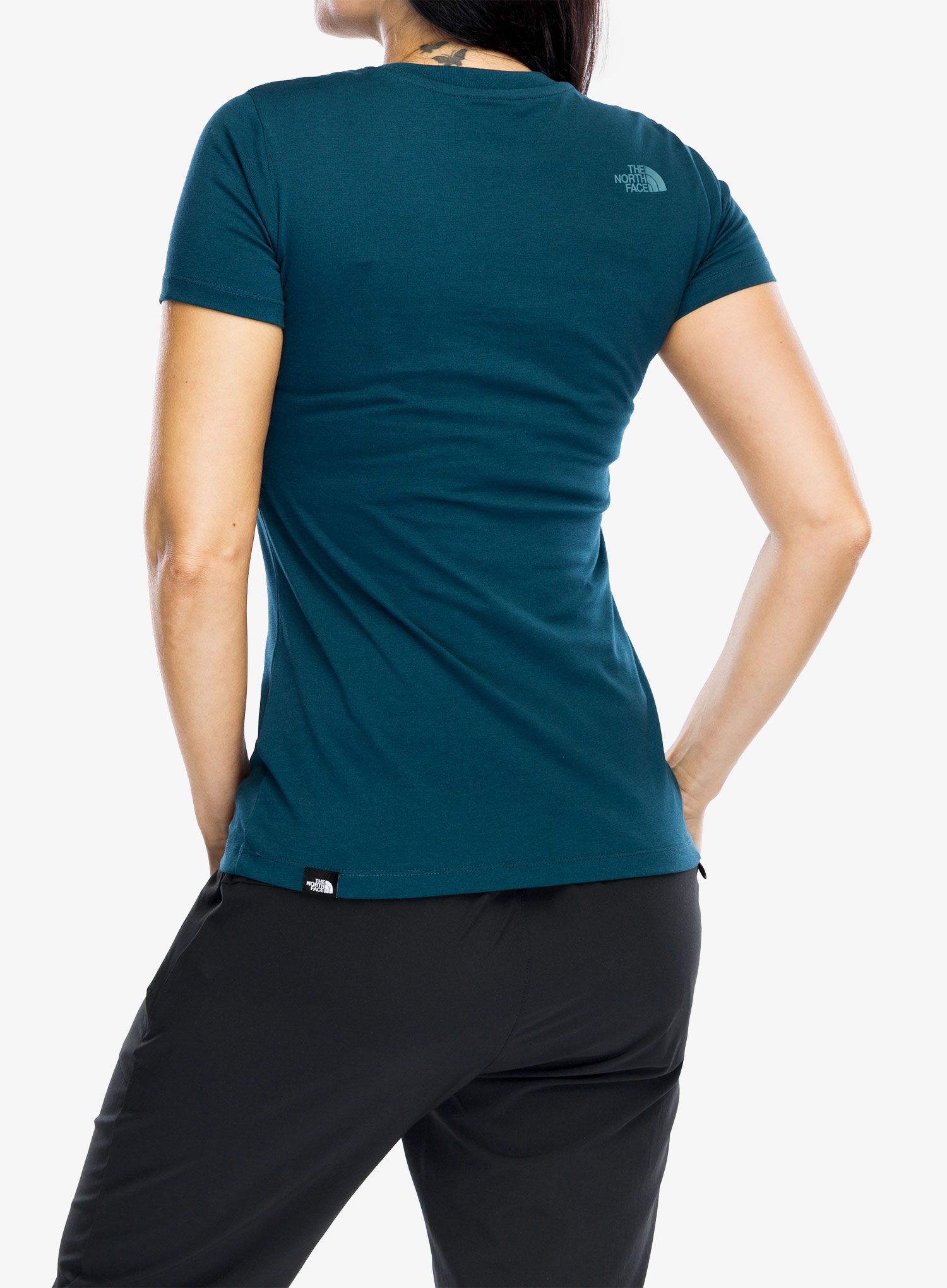 Ženska pamučna majica The North Face S/S Easy Tee - midnight petrol/algae blue