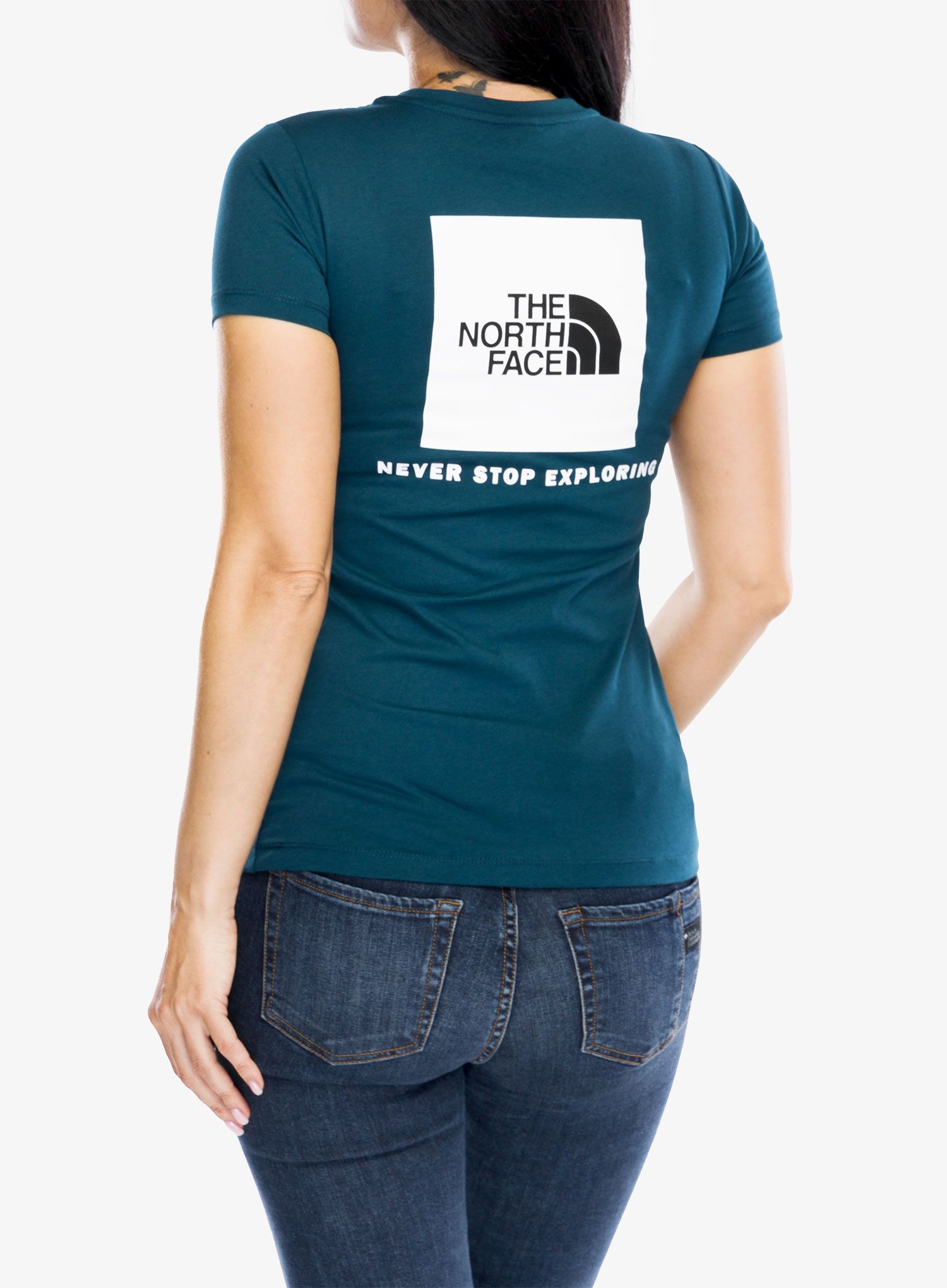 Ženska pamučna majica The North Face S/S Redbox Tee - midnight petrol