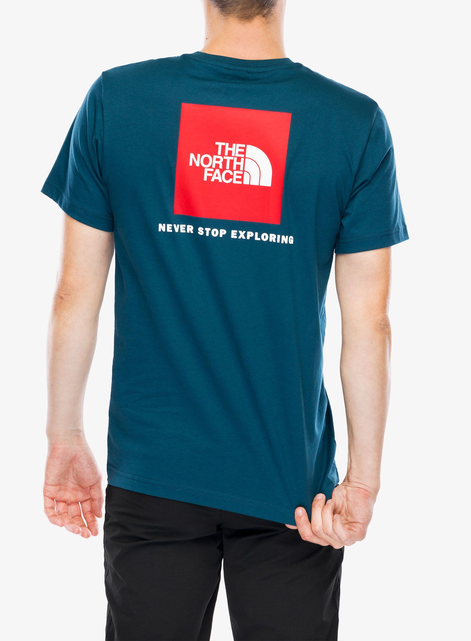 Pamučna majica The North Face S/S Redbox Tee - midnight petrol/tnf red