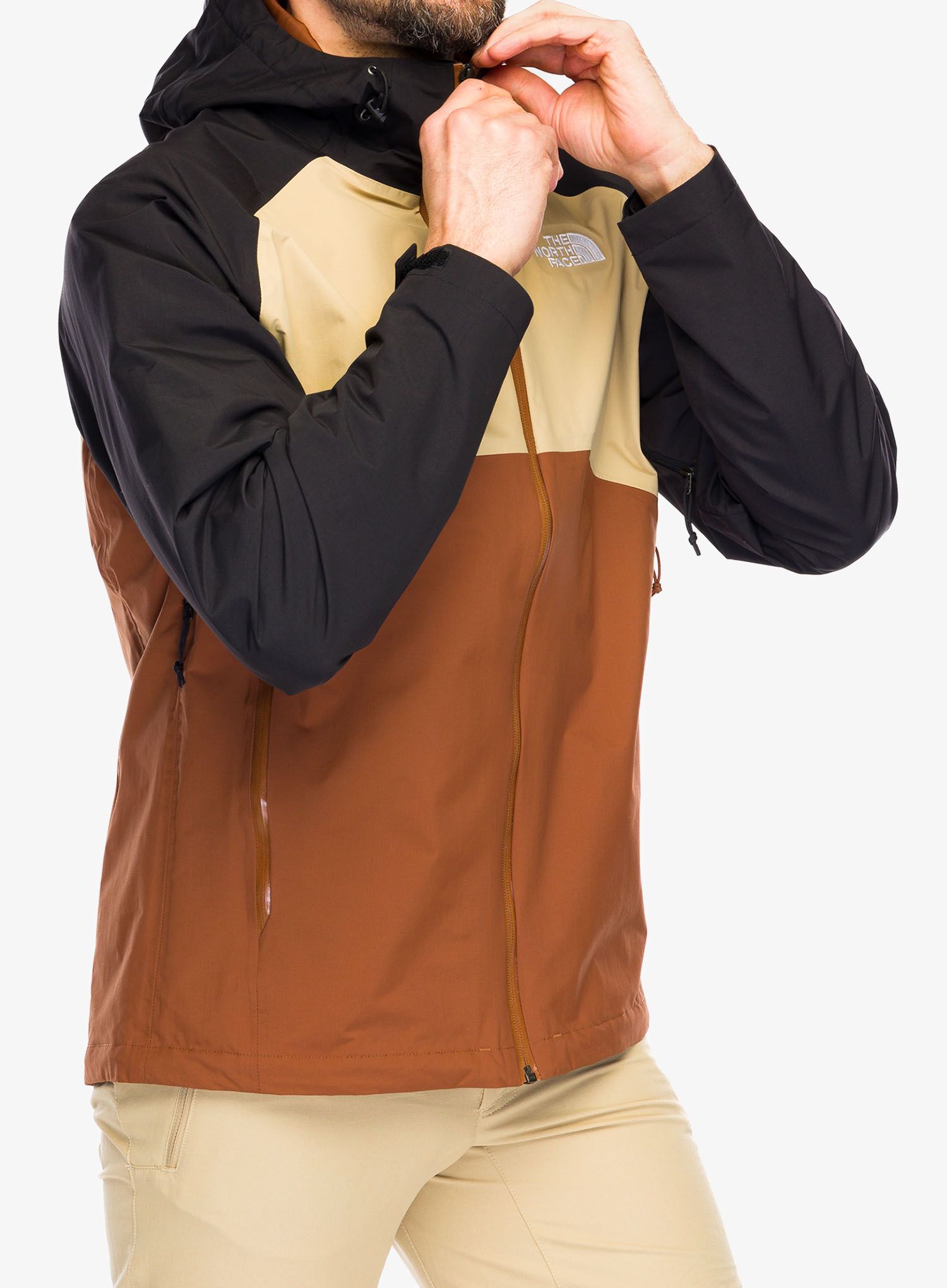 Kišna jakna The North Face Stratos Jacket - brown khaki/black