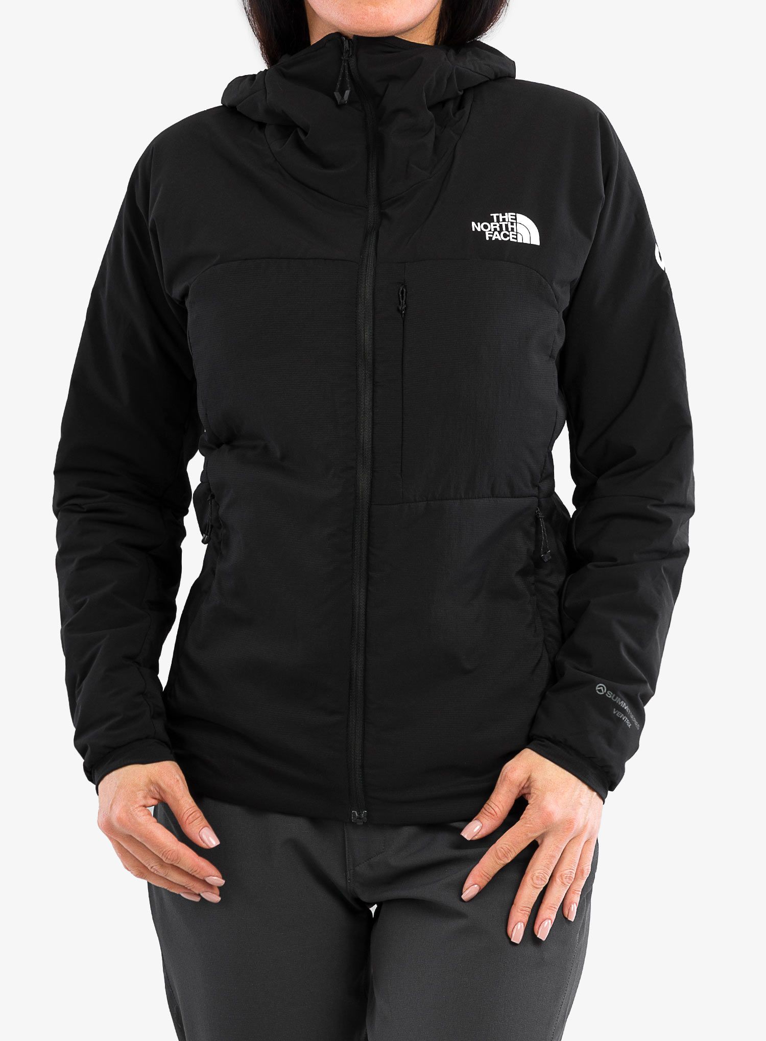 Jakna s postavom ženska The North Face Summit Casaval Hoodie - tnf black
