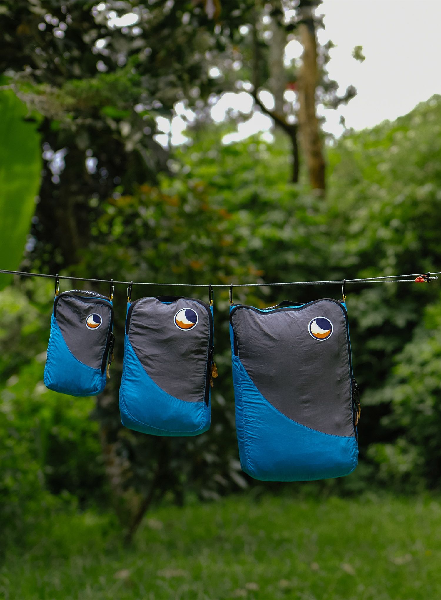 Set organizera Ticket To The Moon Travel Cube Set - aqua/dark grey