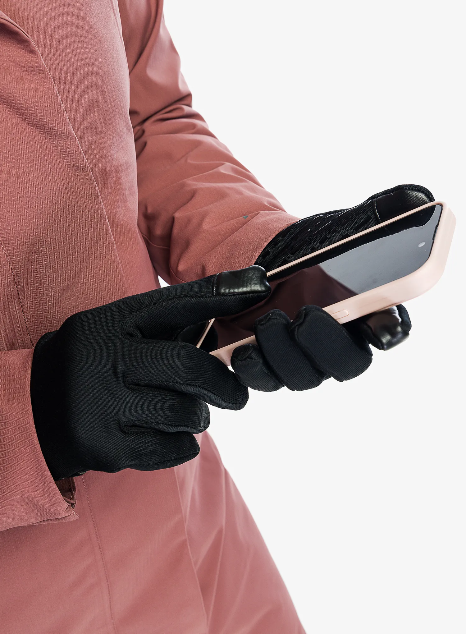 Rukavice od flisa Trekmates Ogwen Stretch Grip Glove - black