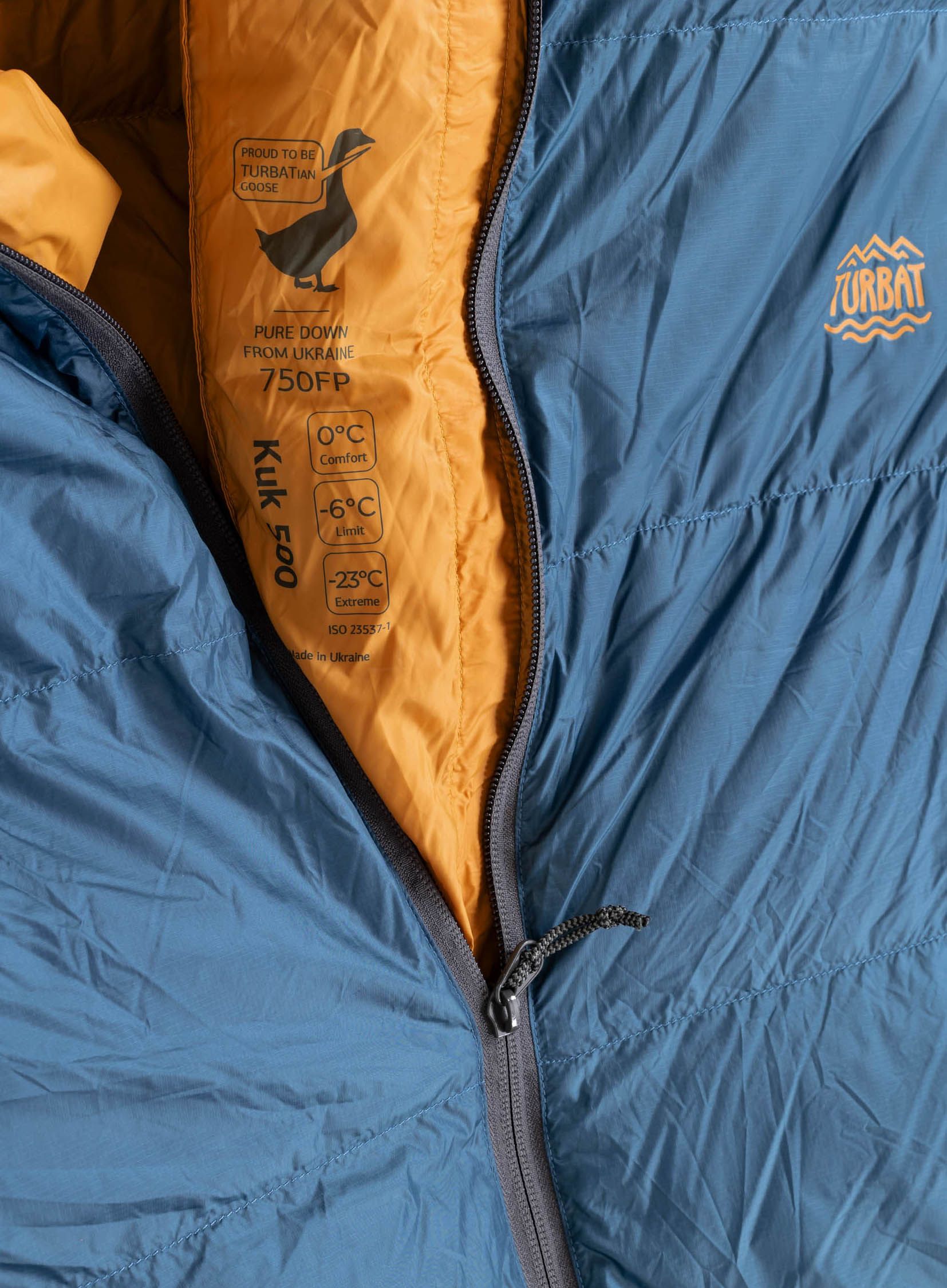 Perjana vreća za spavanje Turbat Kuk 500 (185 cm) - legion blue/dark cheddar