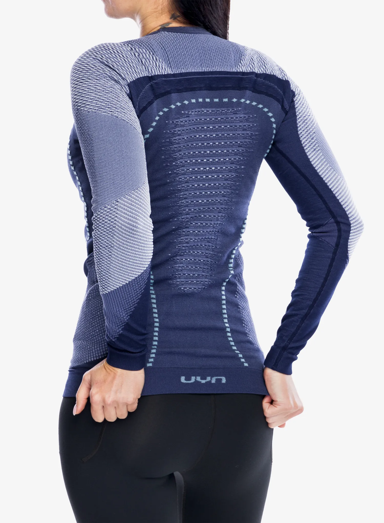 Termoaktivna dukserica UYN Ambityon UW Shirt LS - deep blue/white/light blue