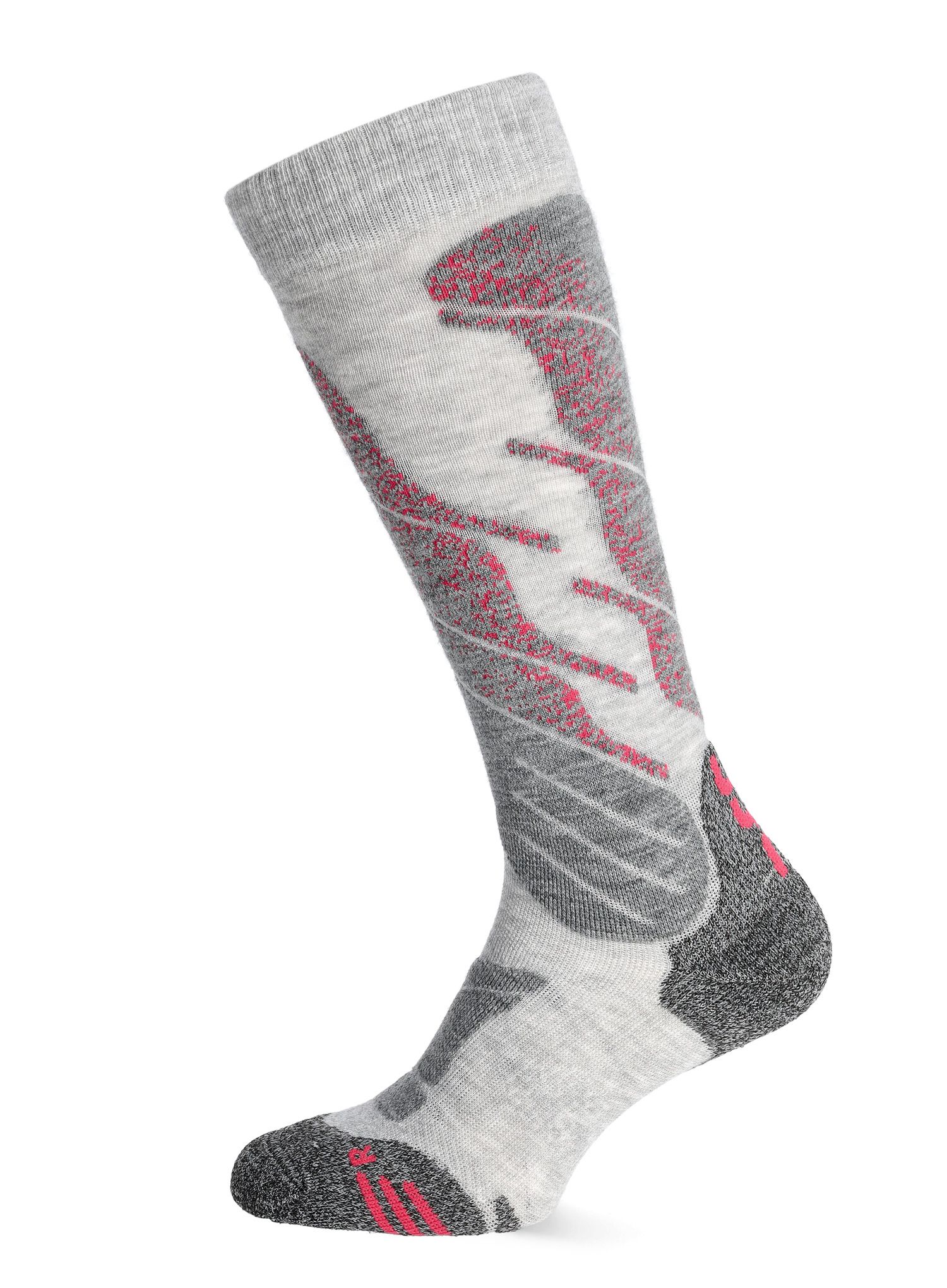 Ženske skijaške čarape UYN Ski All Mountain - light grey melange/coral
