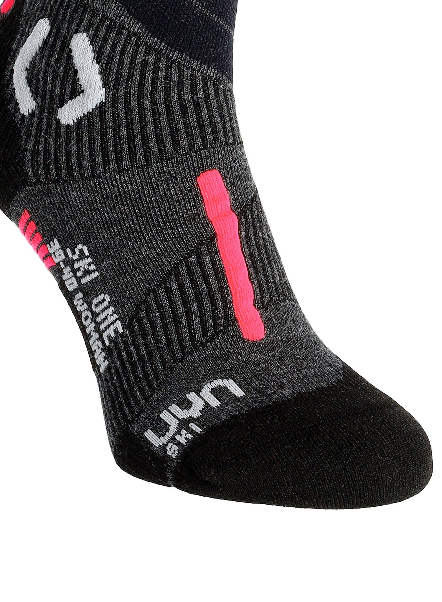 Ženske čarape UYN Ski One Merino Socks - anthracite/pink