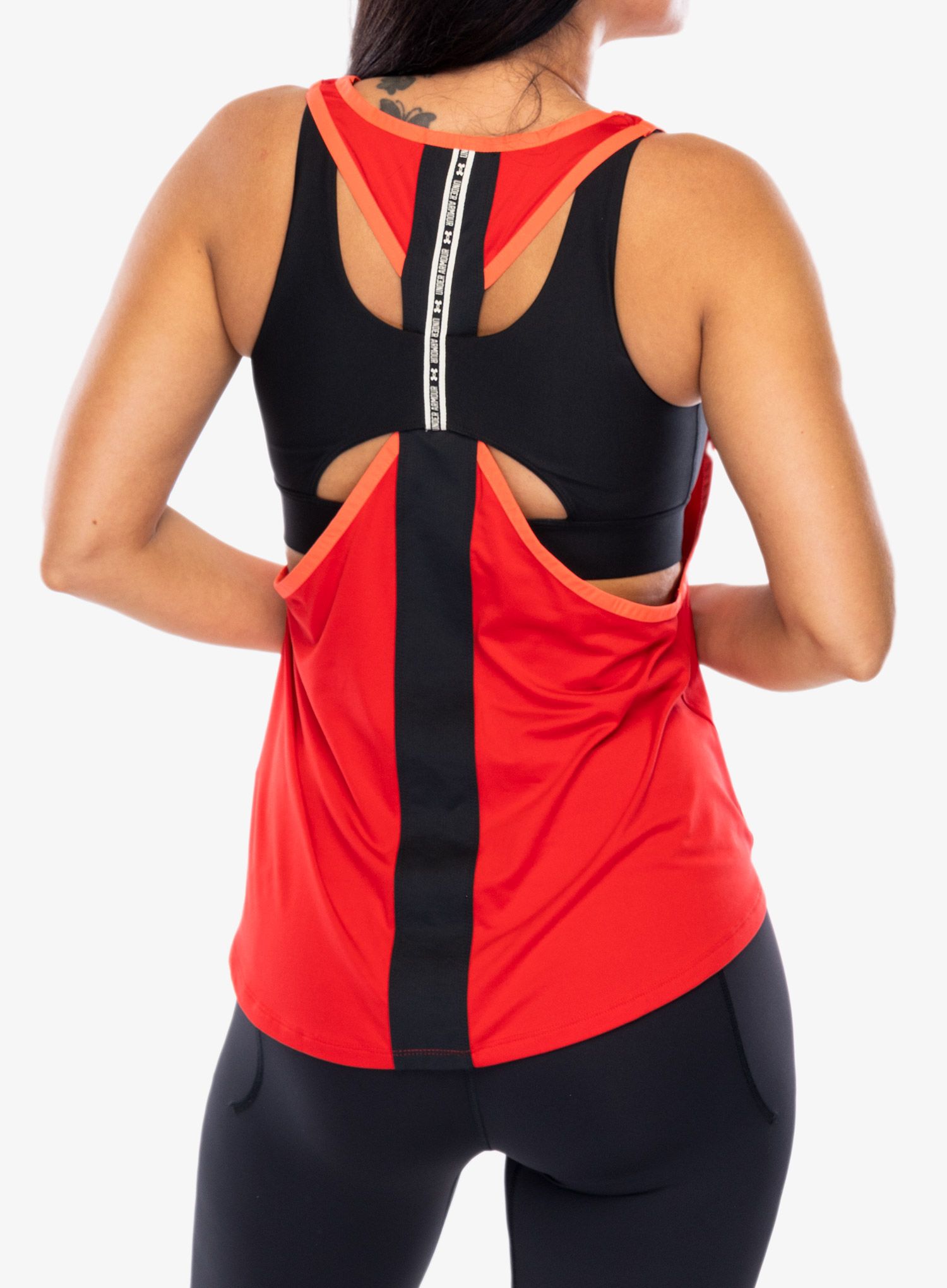 Ženski top Under Armour 2 in 1 Knockout Tank SP - red/black/red