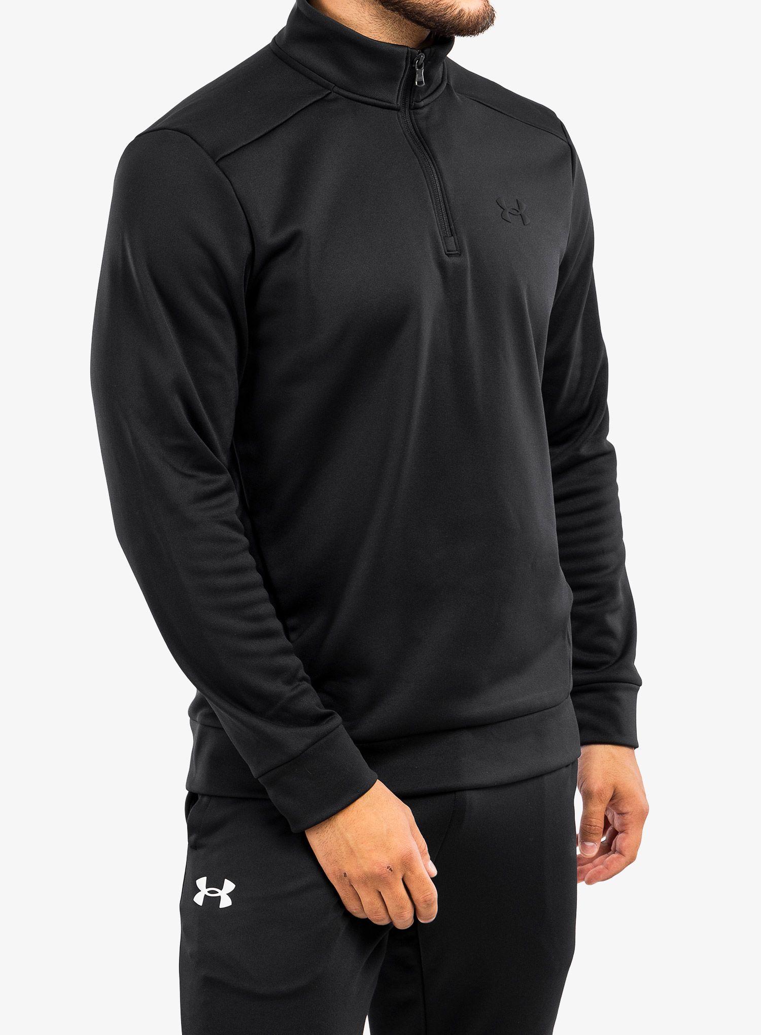 Under armour top black fleece